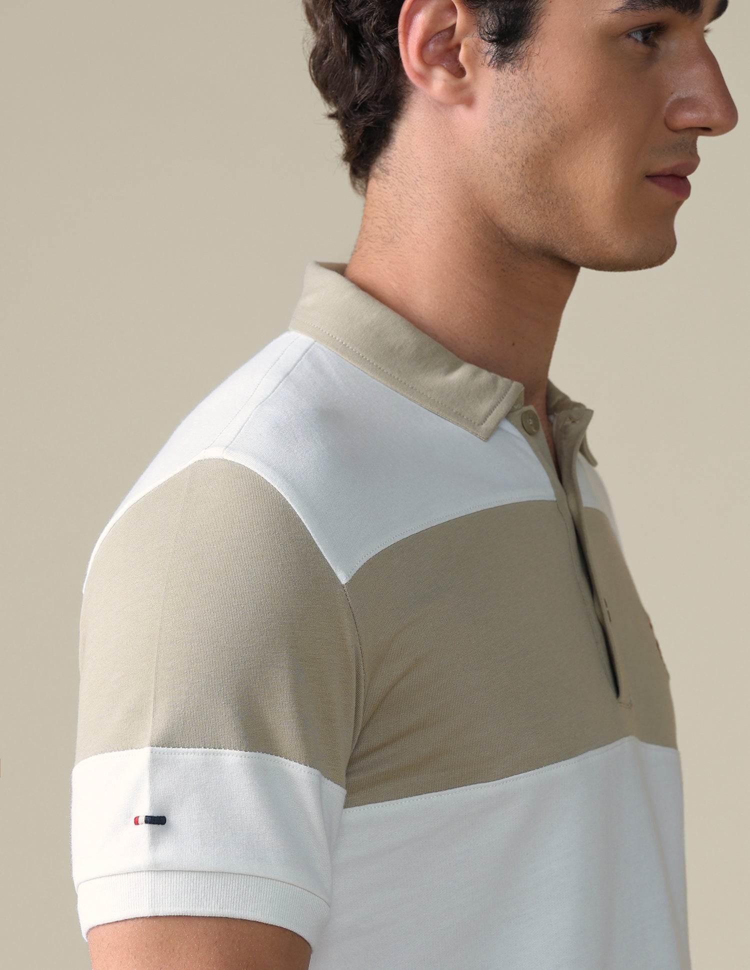 Horizontal Striped Slim Fit Polo Shirt Khaki - U.S. Polo Assn. India | Large