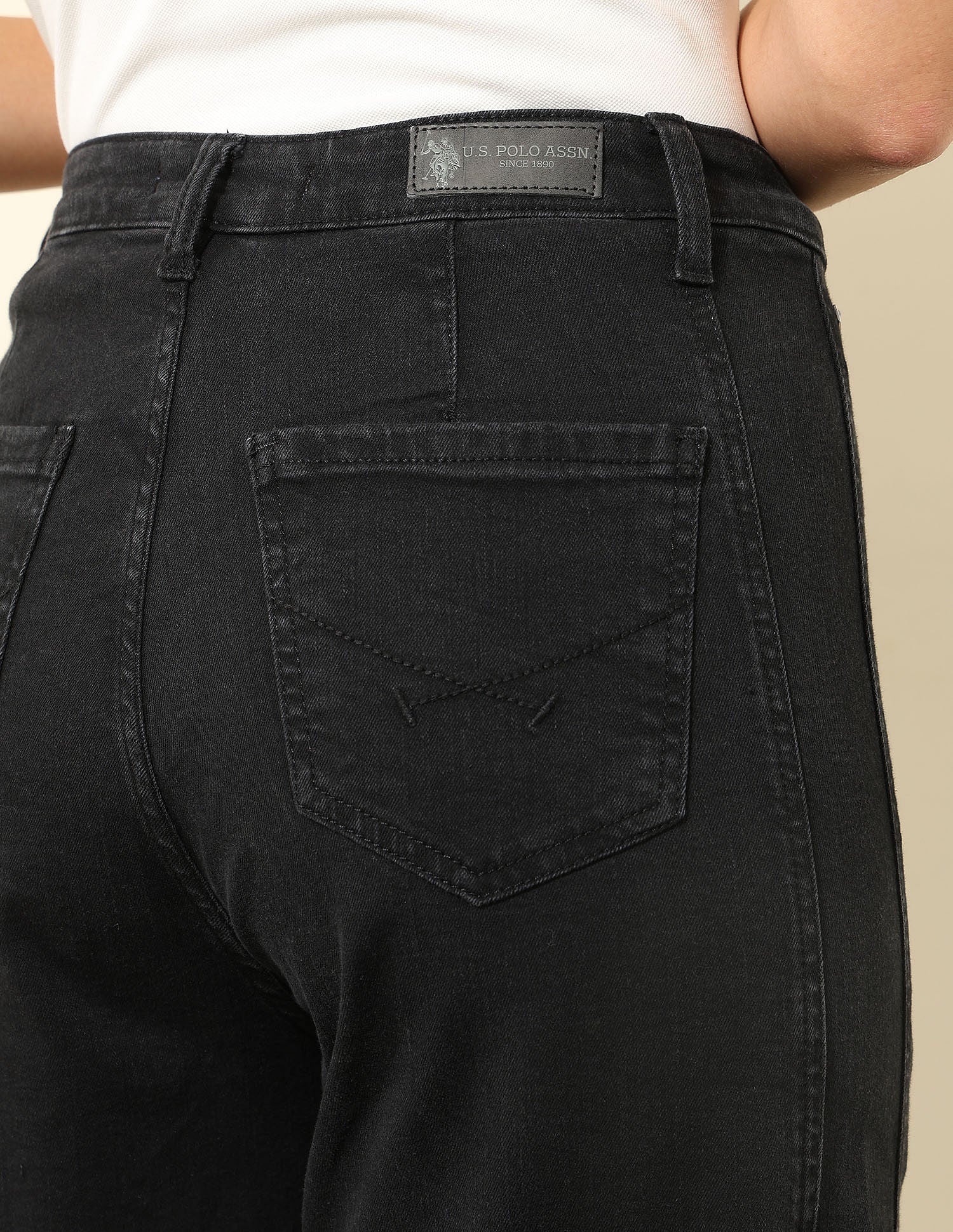 High Rise Wide Leg Jeans Dark Grey - U.S. POLO ASSN. | Large