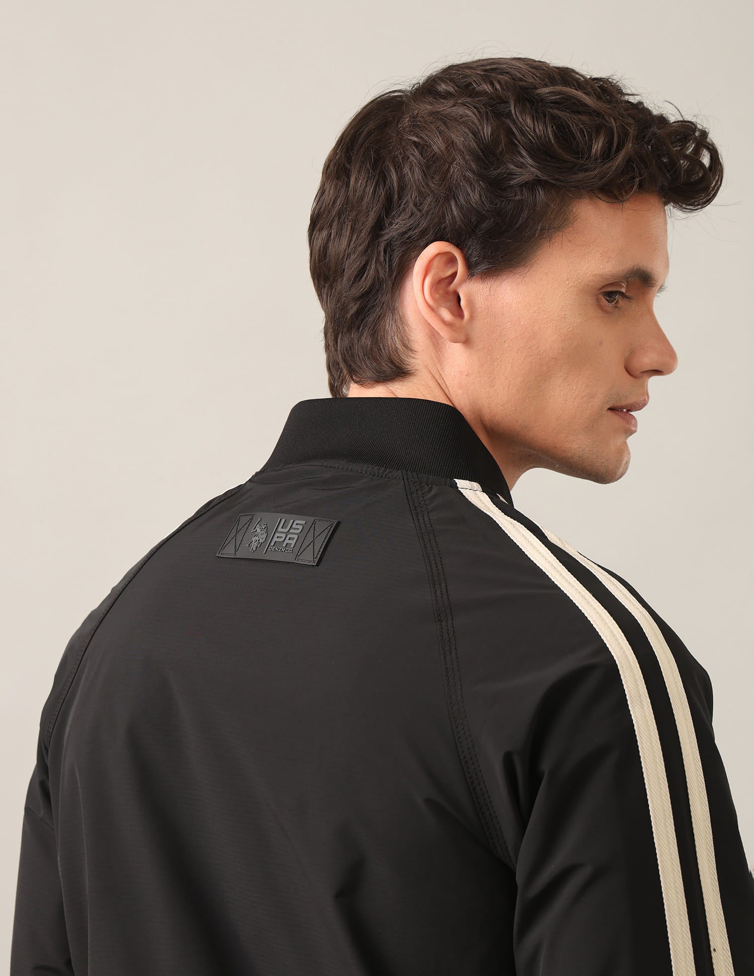 Vertical Stripes Regular Fit Jacket Black - U.S. Polo Assn. India | Large