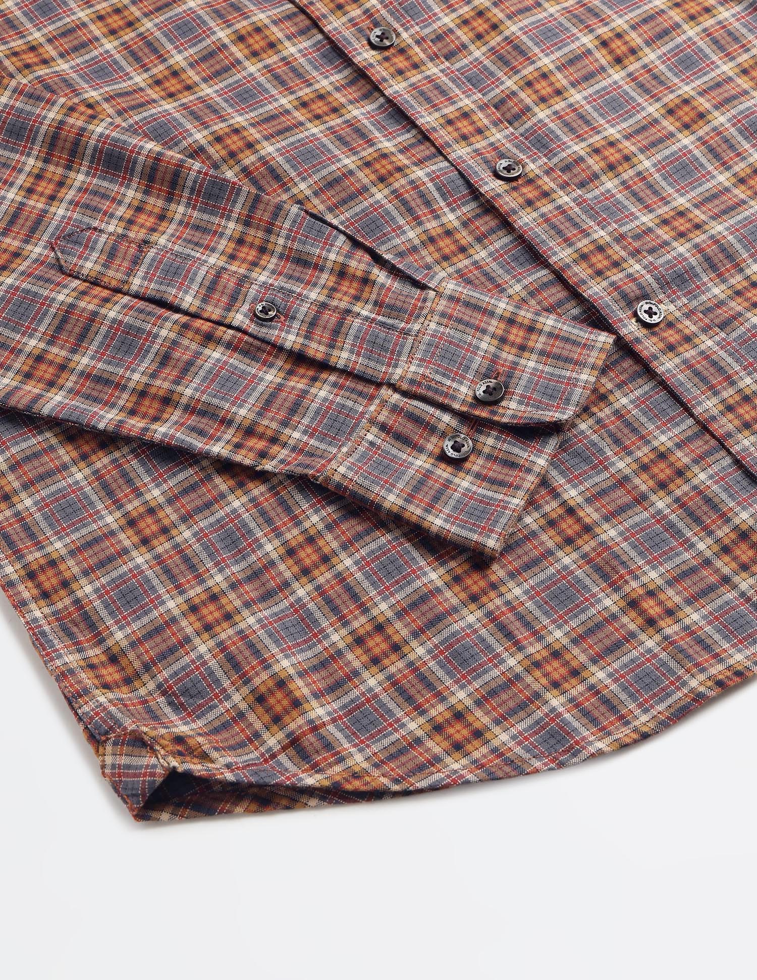 Equestrian Sports @ Elevnado Plaid Checked Shirt Dark Brown - U.S. Polo Assn. India | Large