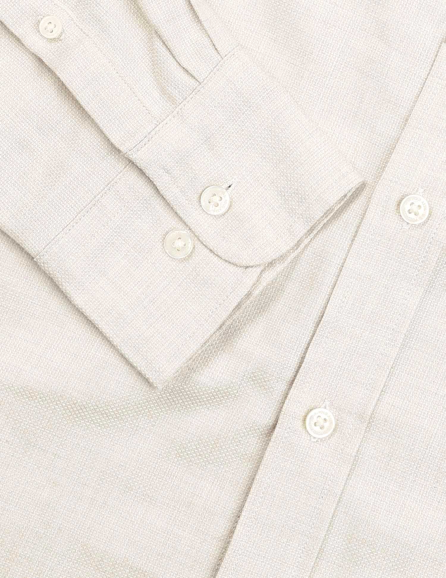 Tailored Fit Pure Cotton Dobby Shirt Ecru - U.S. Polo Assn. India | Large
