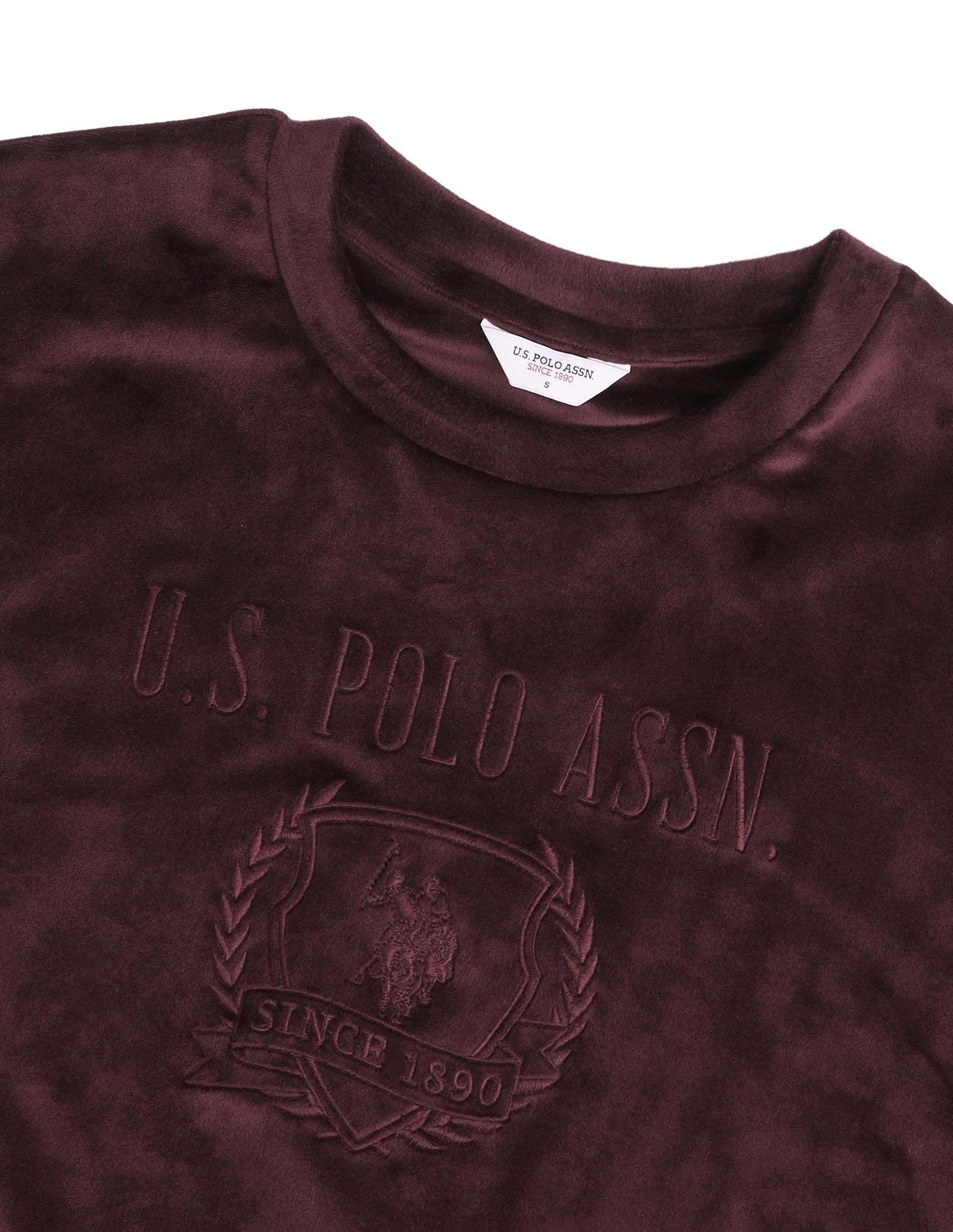 Brand Embroidered Relaxed Fit Sweatshirt Wine - U.S. Polo Assn. India | Large