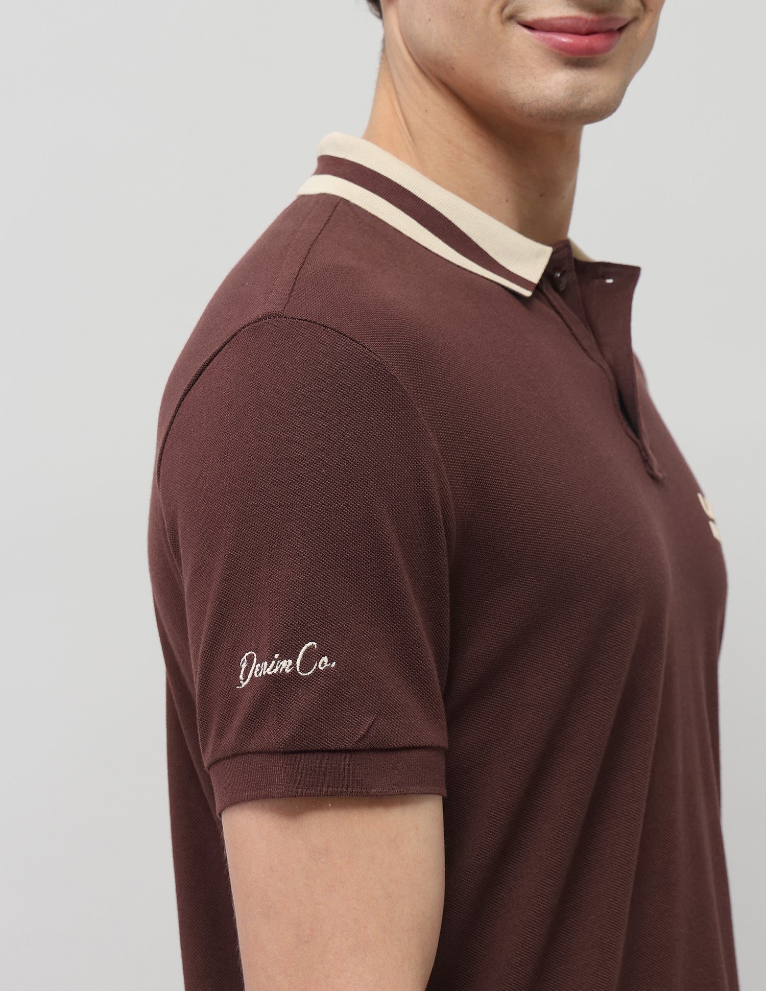 Solid Pure Cotton Polo Shirt Dark Brown - U.S. Polo Assn. India | Large