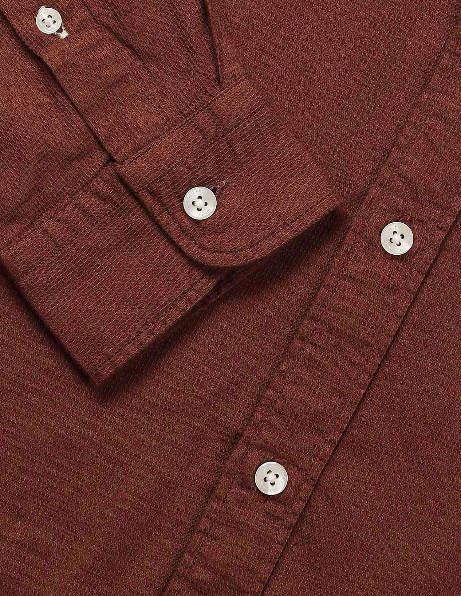 Solid Waffle Dobby Shirt Rust - U.S. Polo Assn. India | Large
