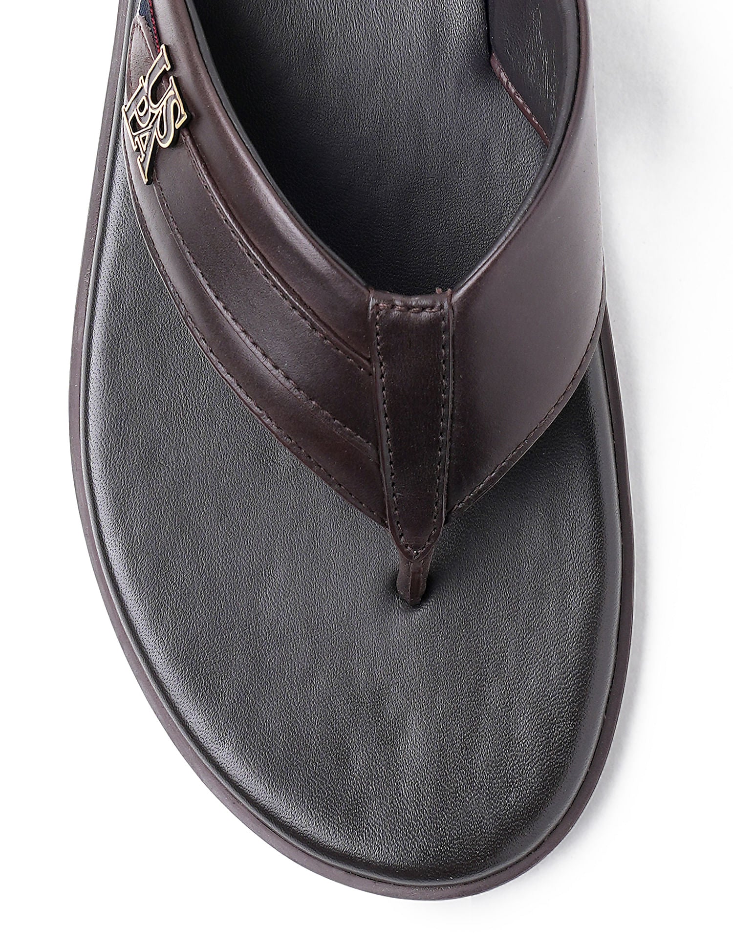 Men Broad Strap Hendrik Flip Flops Brown - U.S. Polo Assn. India | Large