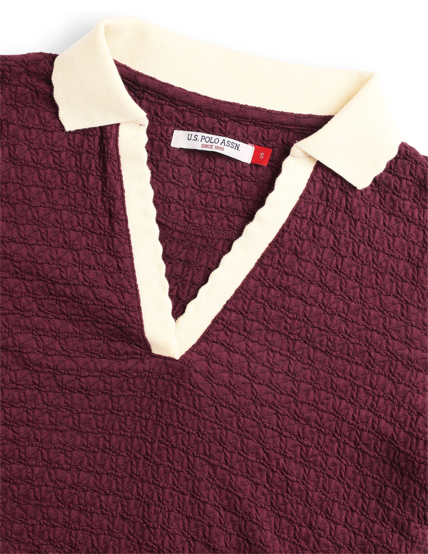Textured Regular Fit Polo Shirt Maroon - U.S. Polo Assn. India | Large
