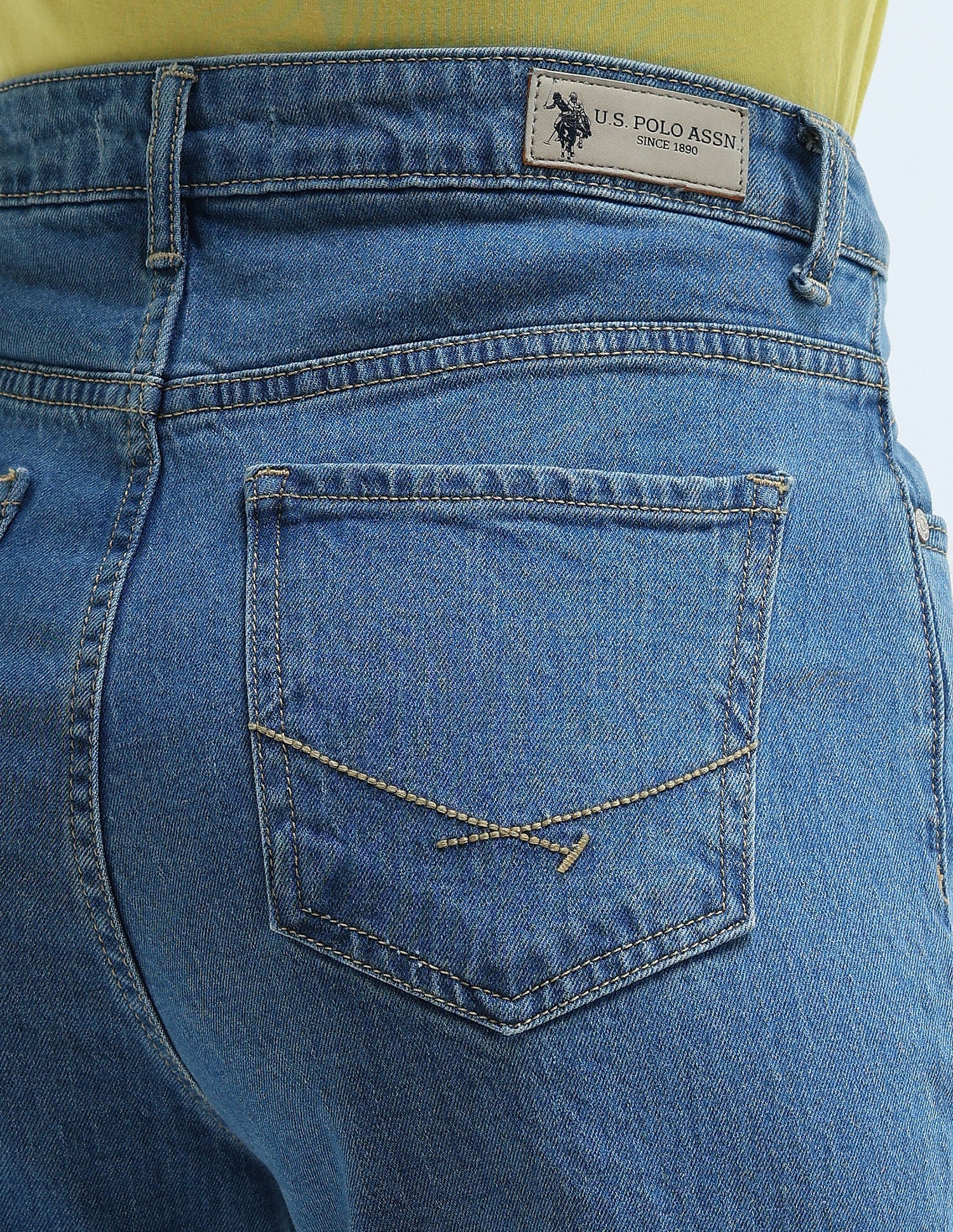 High Rise Extreme Flare Fit Jeans Blue - U.S. POLO ASSN. | Large