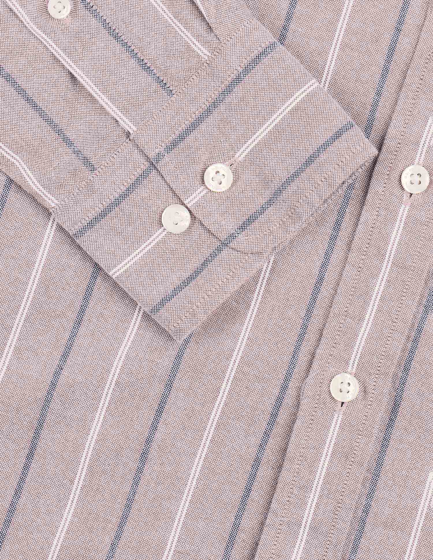 Tailored Fit Vertical Striped Shirt Light Brown - U.S. Polo Assn. India | Large