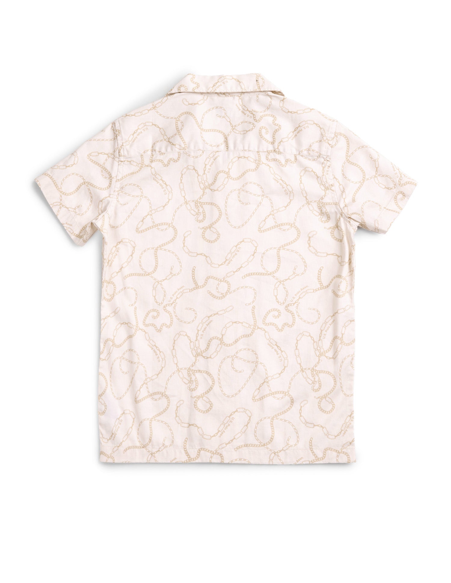 Boys All Over Printed Satin Shirt Off White - U.S. POLO ASSN. | Large