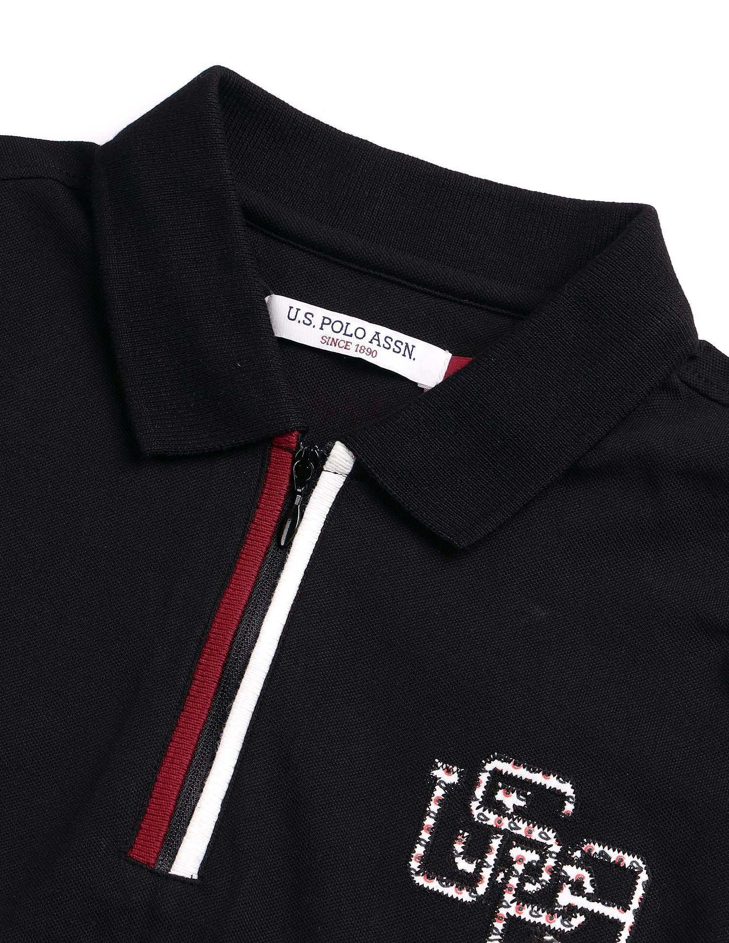 Regular Fit Solid Polo Shirt Black - U.S. POLO ASSN. | Large