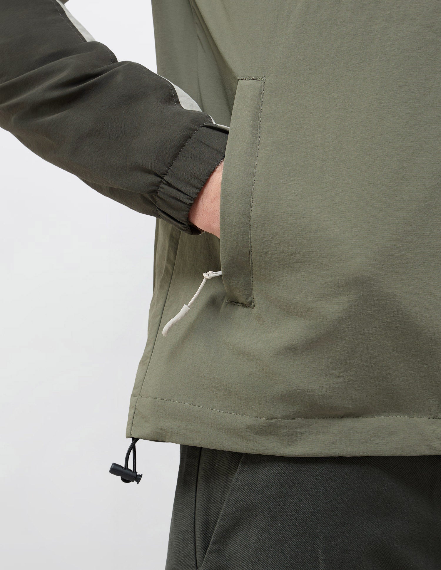 Colour Blocked Detachable Hood Jacket Ecru - U.S. POLO ASSN. | Large