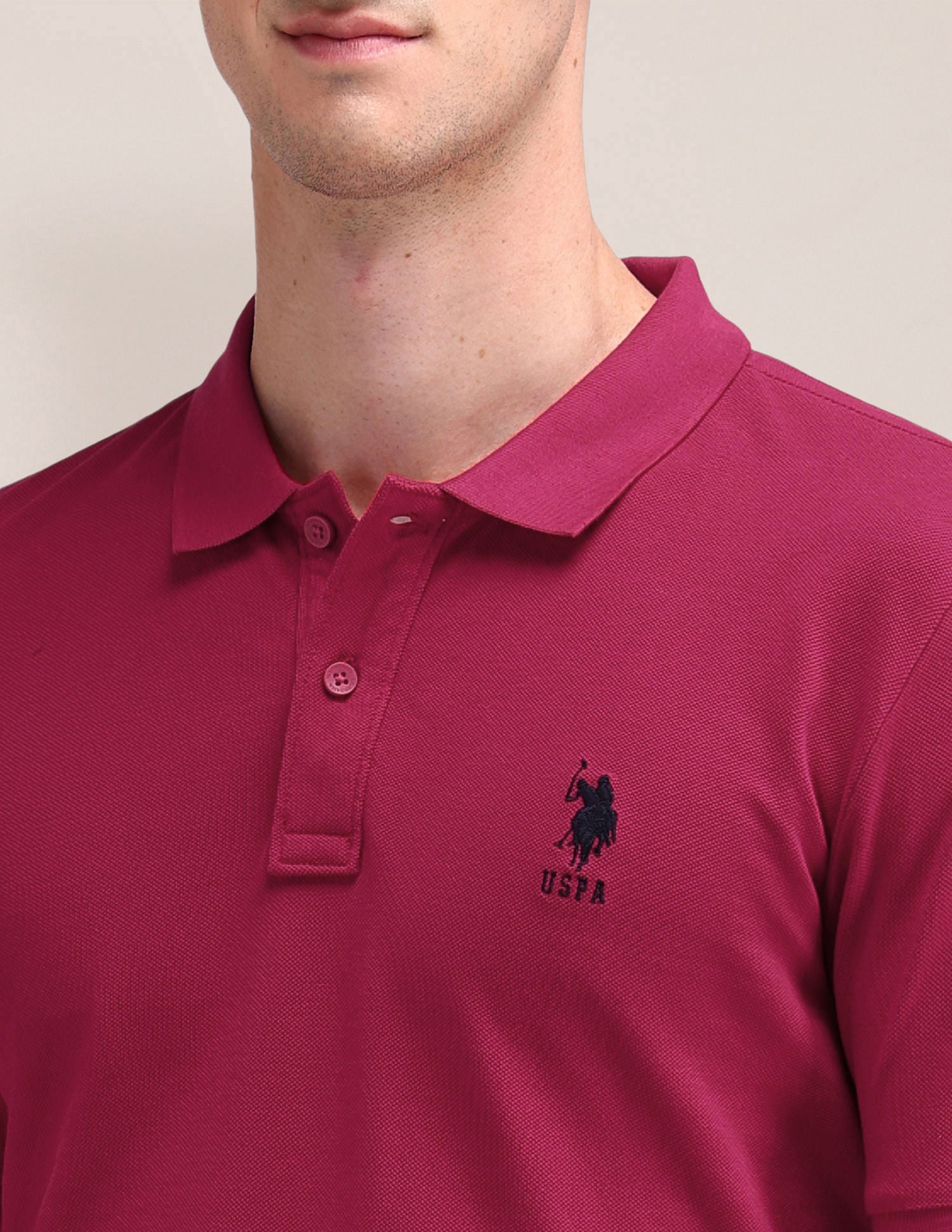 Solid Slim Fit Polo Shirt Pink - U.S. POLO ASSN. | Large
