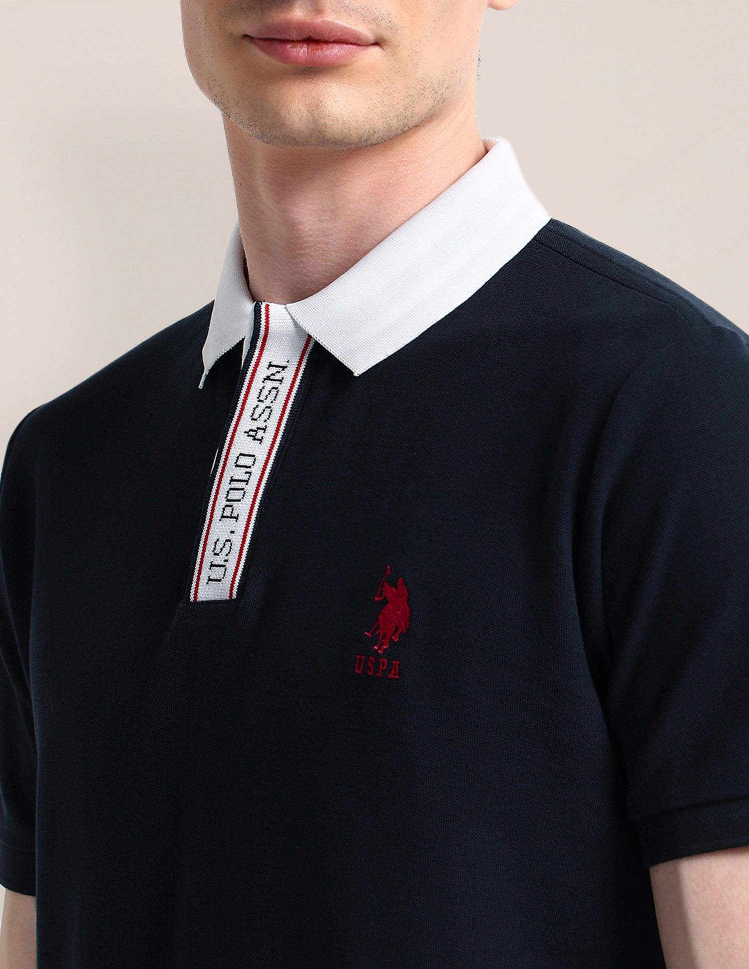 Solid Slim Fit Polo Shirt Navy - U.S. POLO ASSN. | Large