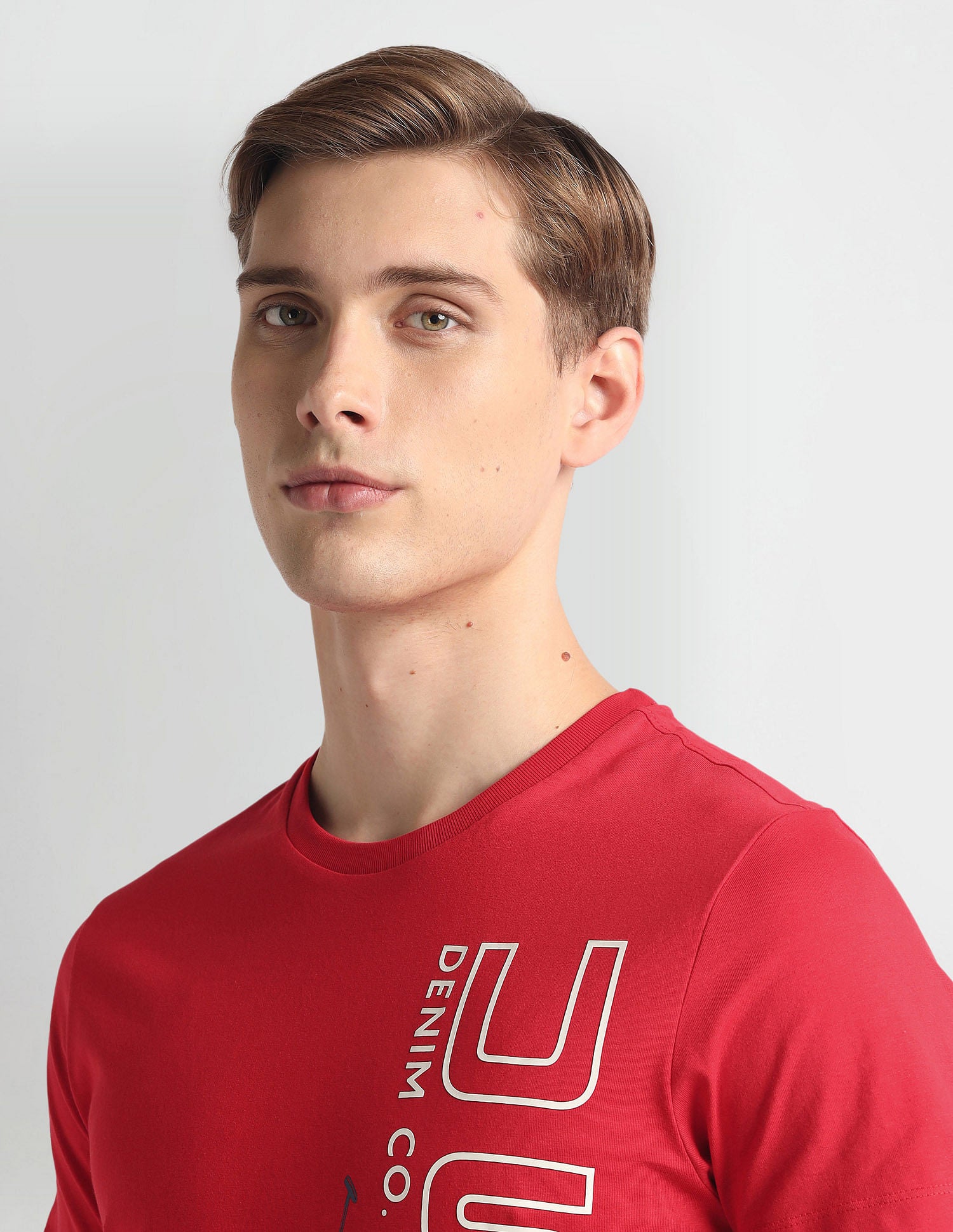 Crew Neck Brand Print T-Shirt Red - U.S. Polo Assn. India | Large