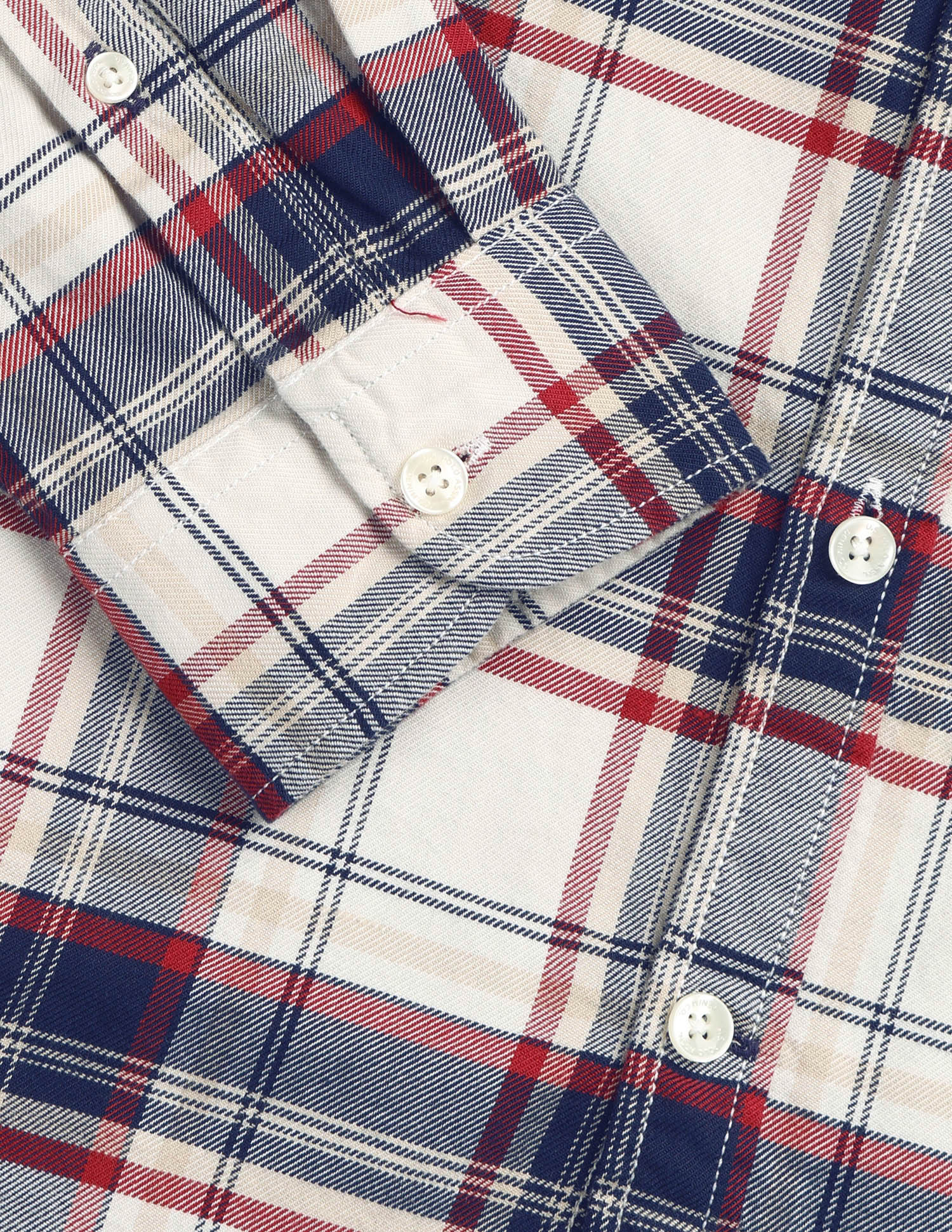 Twill Plaid Checked Shirt Ivory - U.S. Polo Assn. India | Large