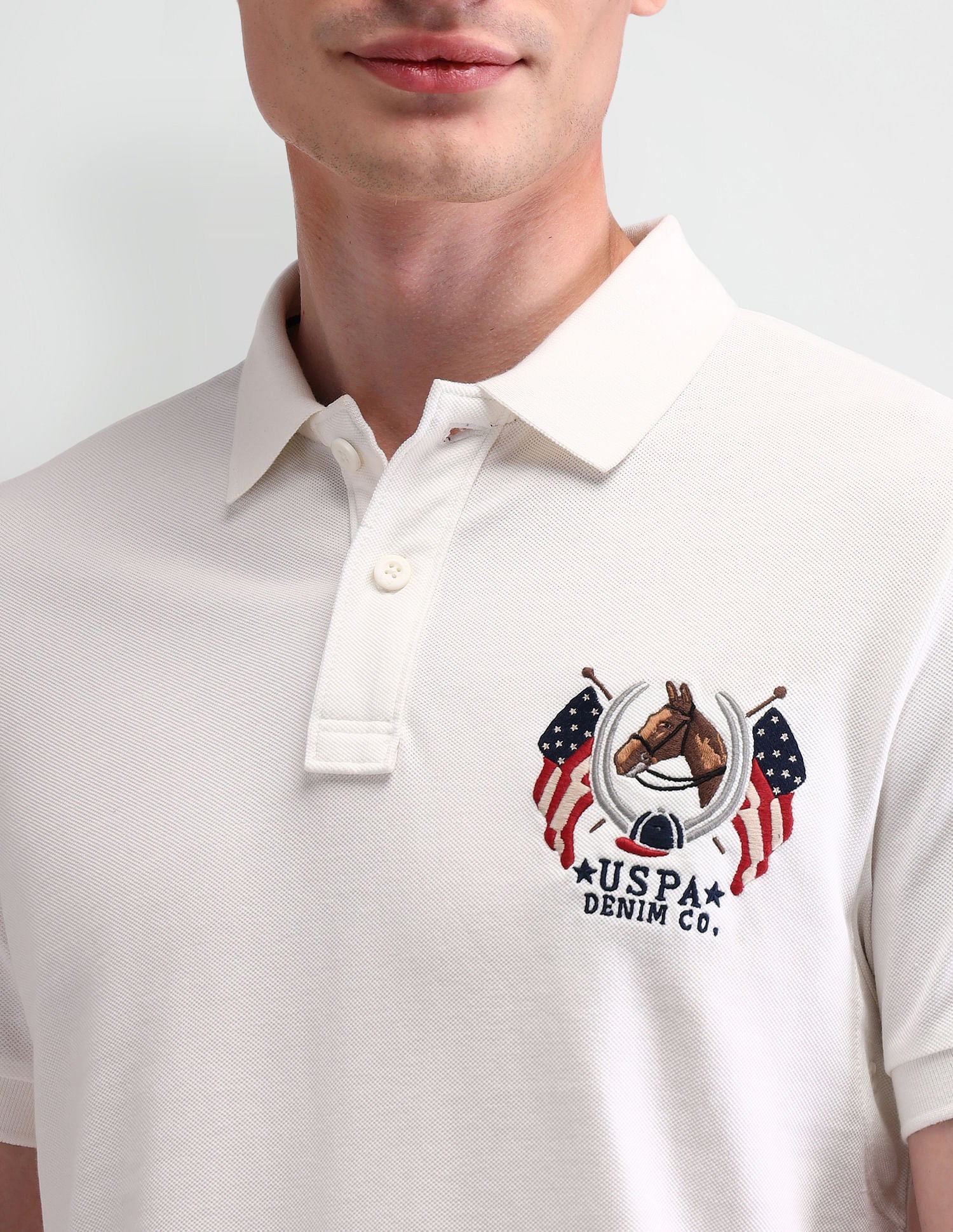 Solid Muscle Fit Polo Shirt Ivory - U.S. POLO ASSN. | Large