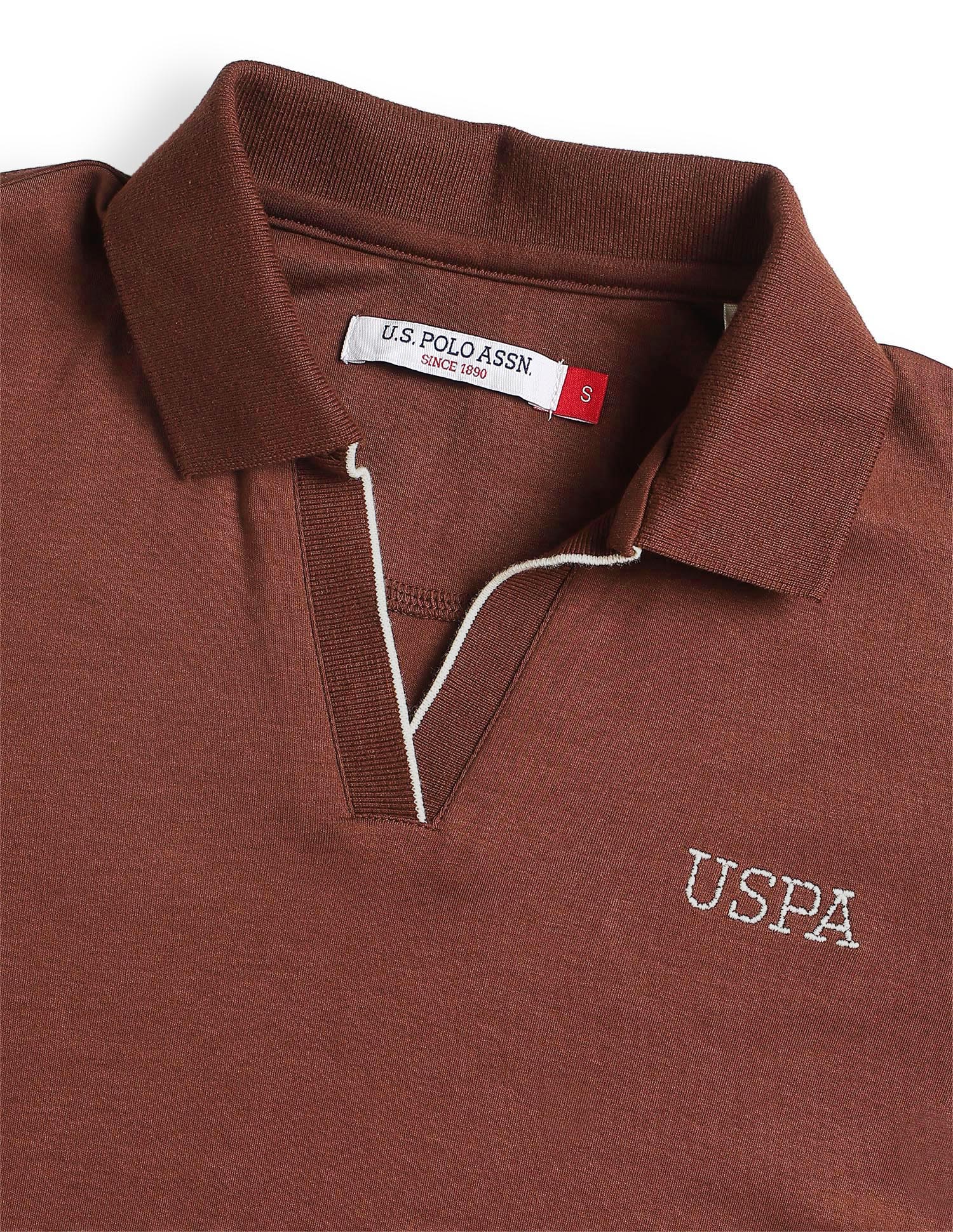 Solid Regular Fit Polo Shirt Brown - U.S. Polo Assn. India | Large