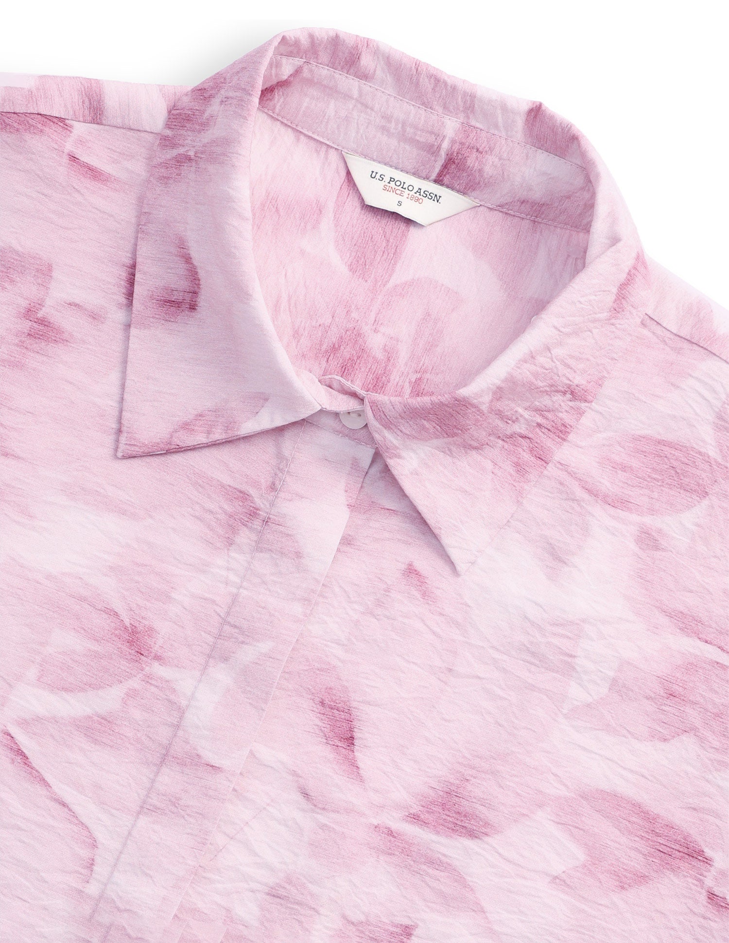 Floral Printed Regular Fit Shirt Pink - U.S. Polo Assn. India | Large