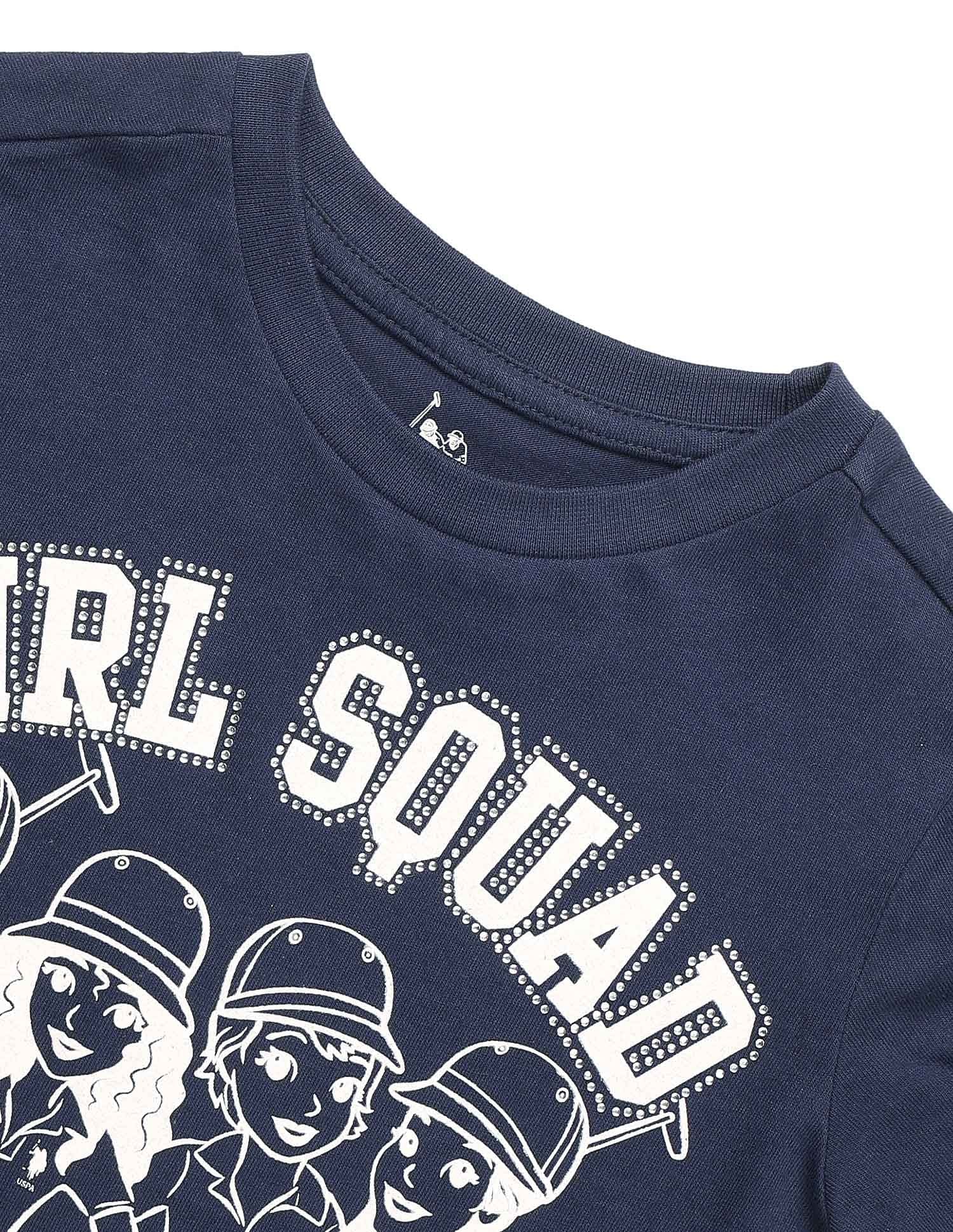Girl Squad Pure Cotton T-Shirt Navy - U.S. POLO ASSN. | Large