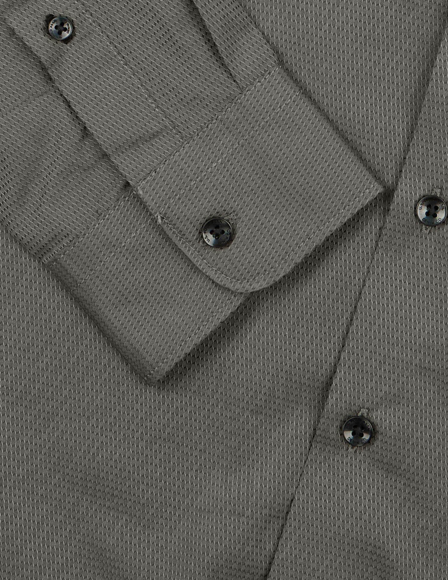 Pure Cotton Regular Fit Dobby Shirt Olive - U.S. Polo Assn. India | Large