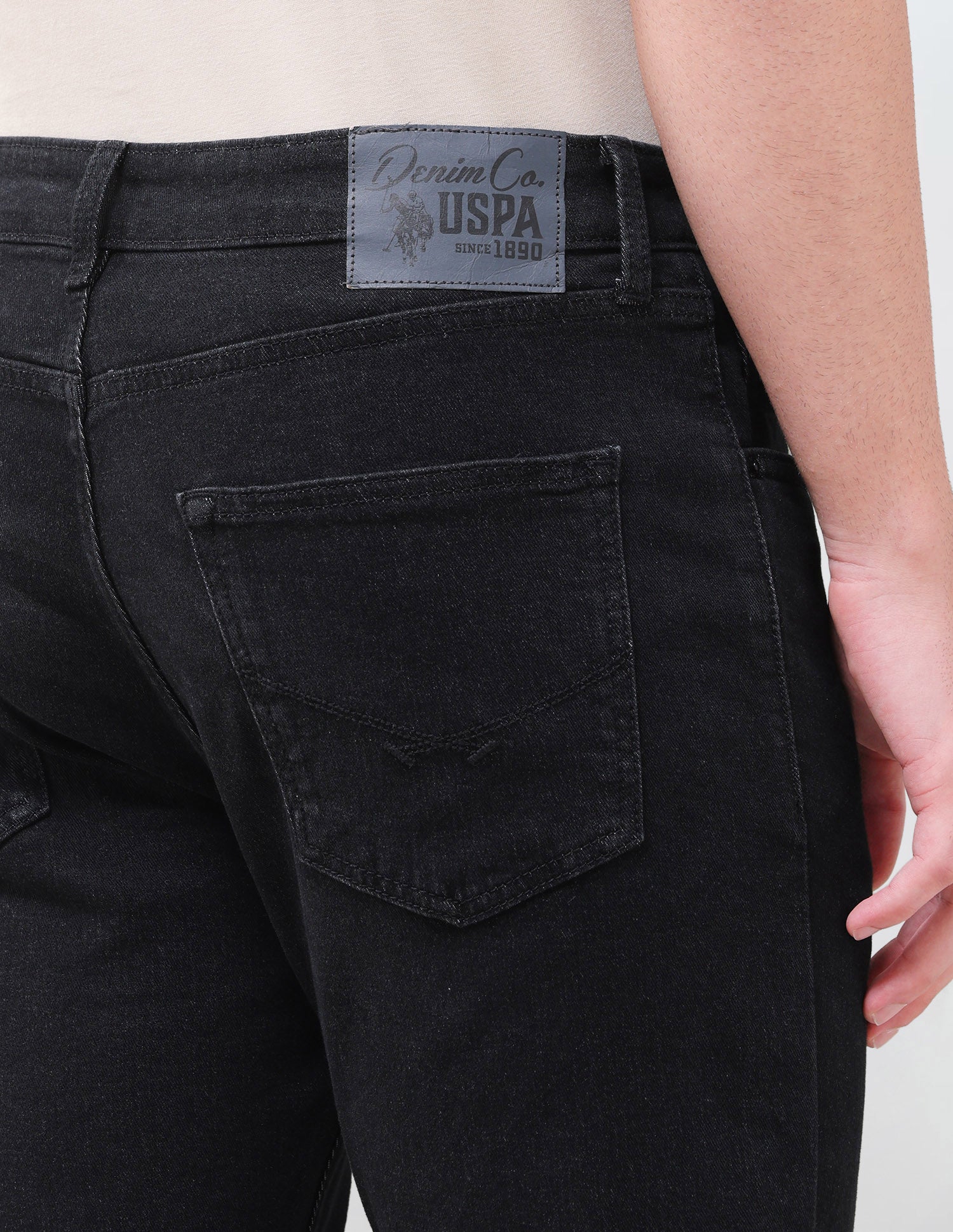 Cole Comfort Cropped Fit Black Jeans Black - U.S. Polo Assn. India | Large