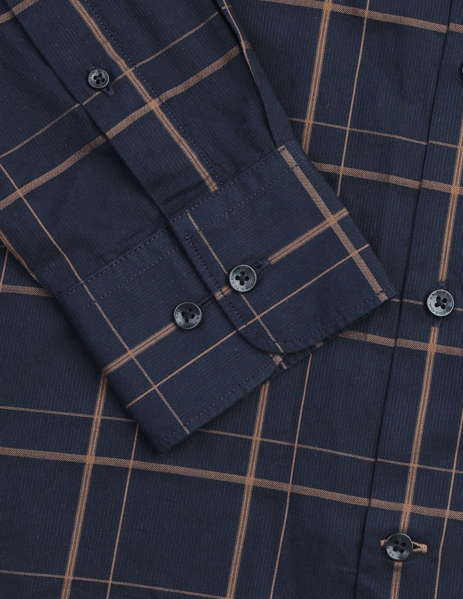 Grid Tattersall Checked Tailored Fit Shirt Navy - U.S. Polo Assn. India | Large