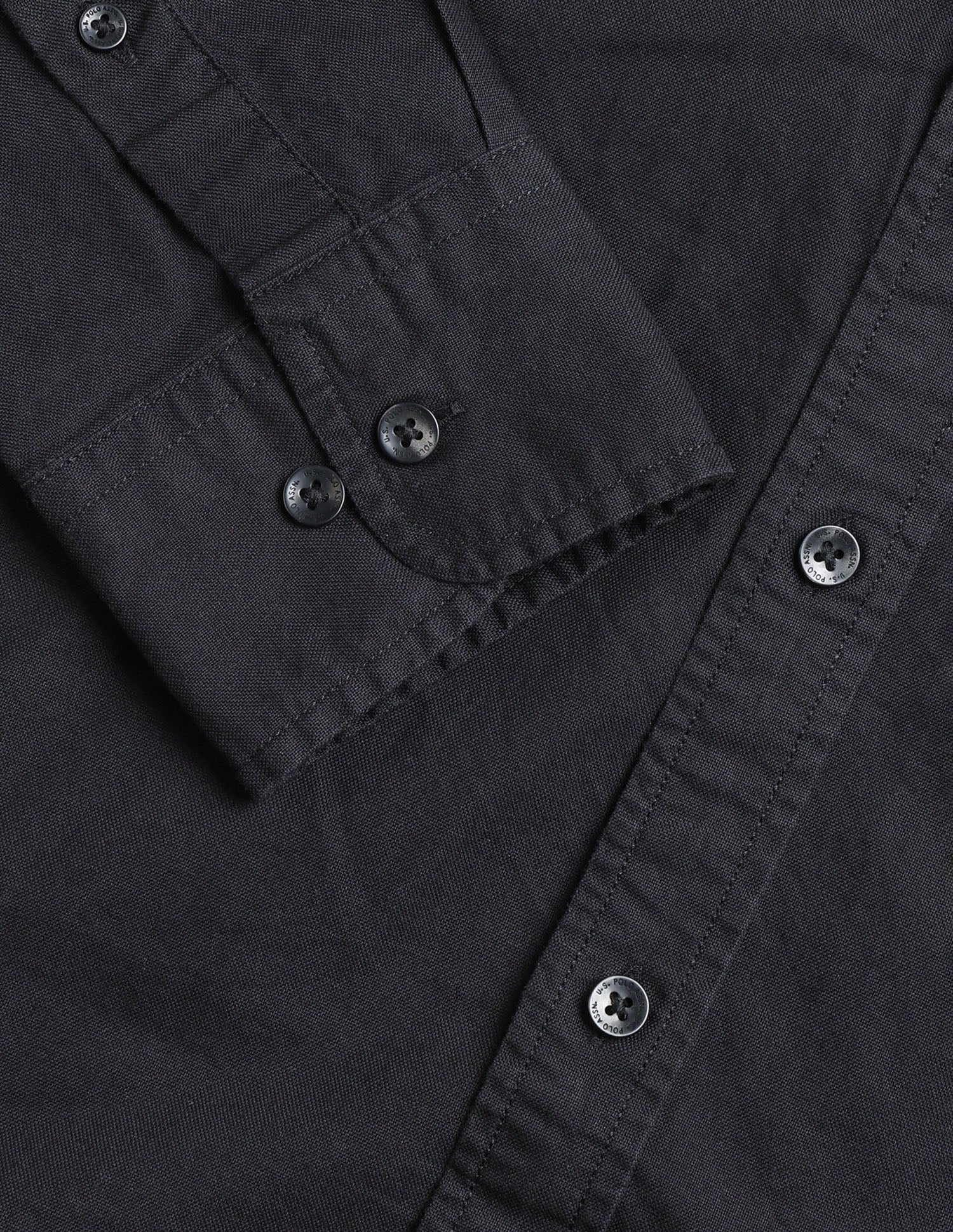 Tailored Fit Oxford Button Down Shirt Black - U.S. Polo Assn. India | Large