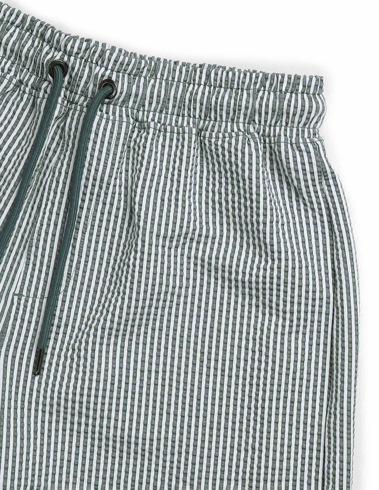 Vertical Striped Seersucker Shorts Green - U.S. Polo Assn. India | Large