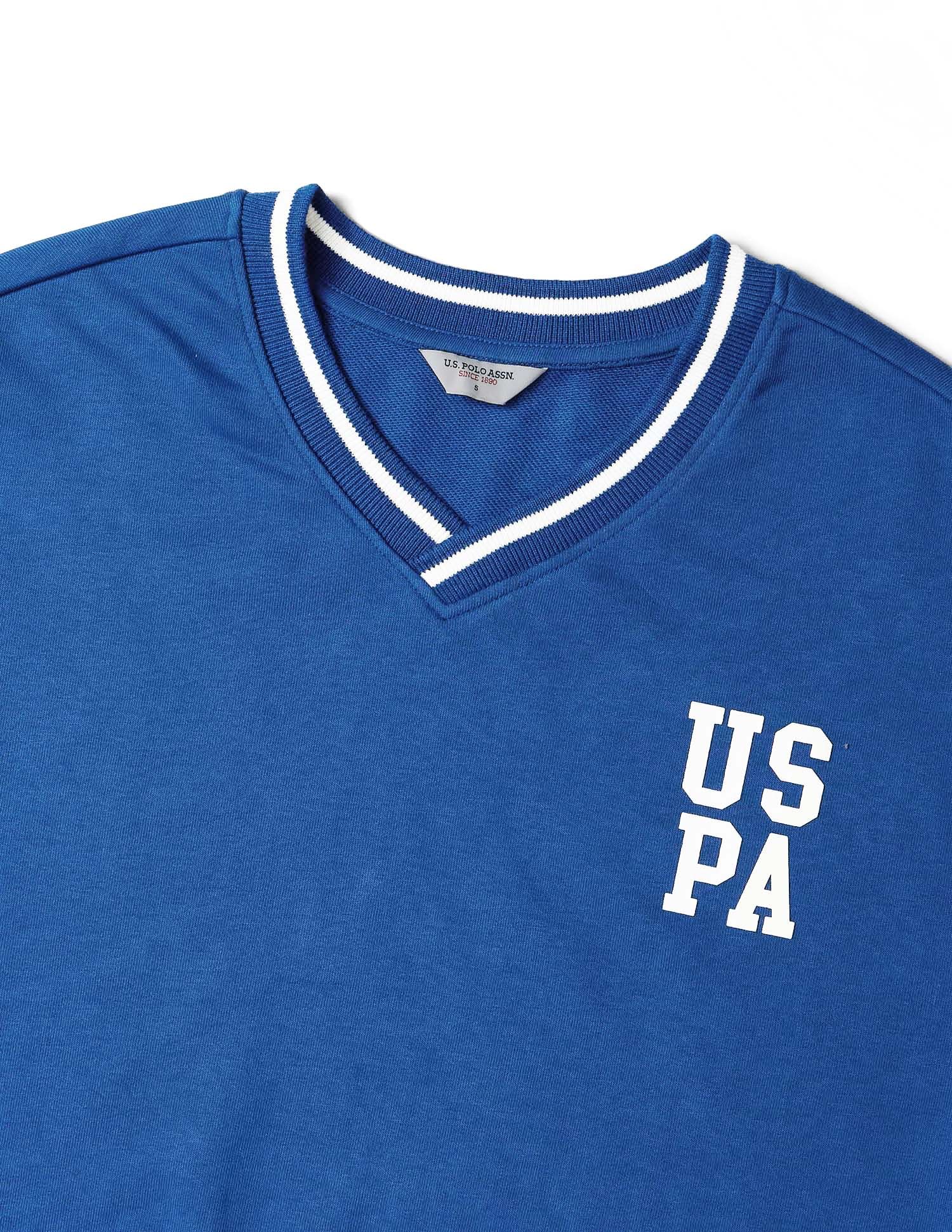 Regular Fit Solid Sweatshirt Blue - U.S. POLO ASSN. | Large