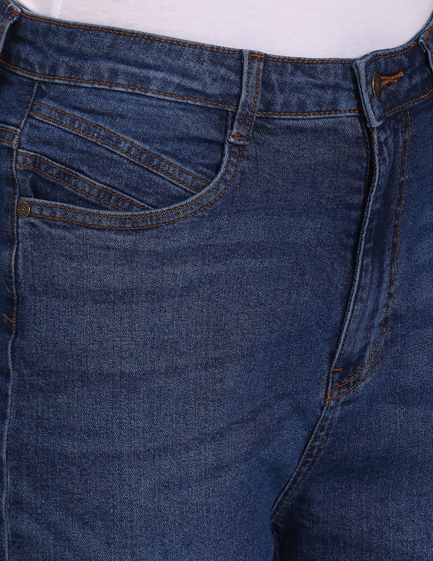 High Rise Rinsed Mom Jeans Blue - U.S. Polo Assn. India | Large