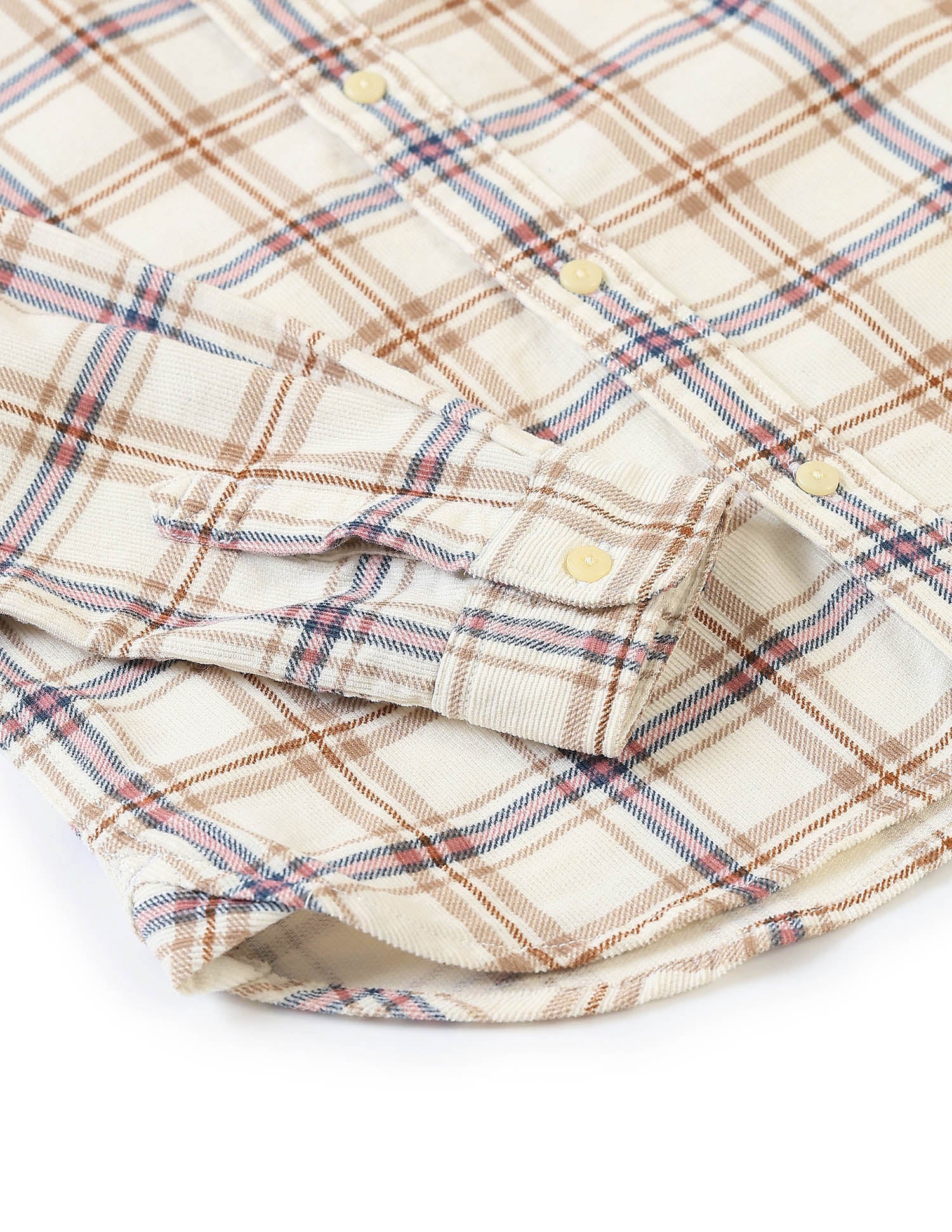 Corduroy Plaid Checked Shirt Off White - U.S. Polo Assn. India | Large