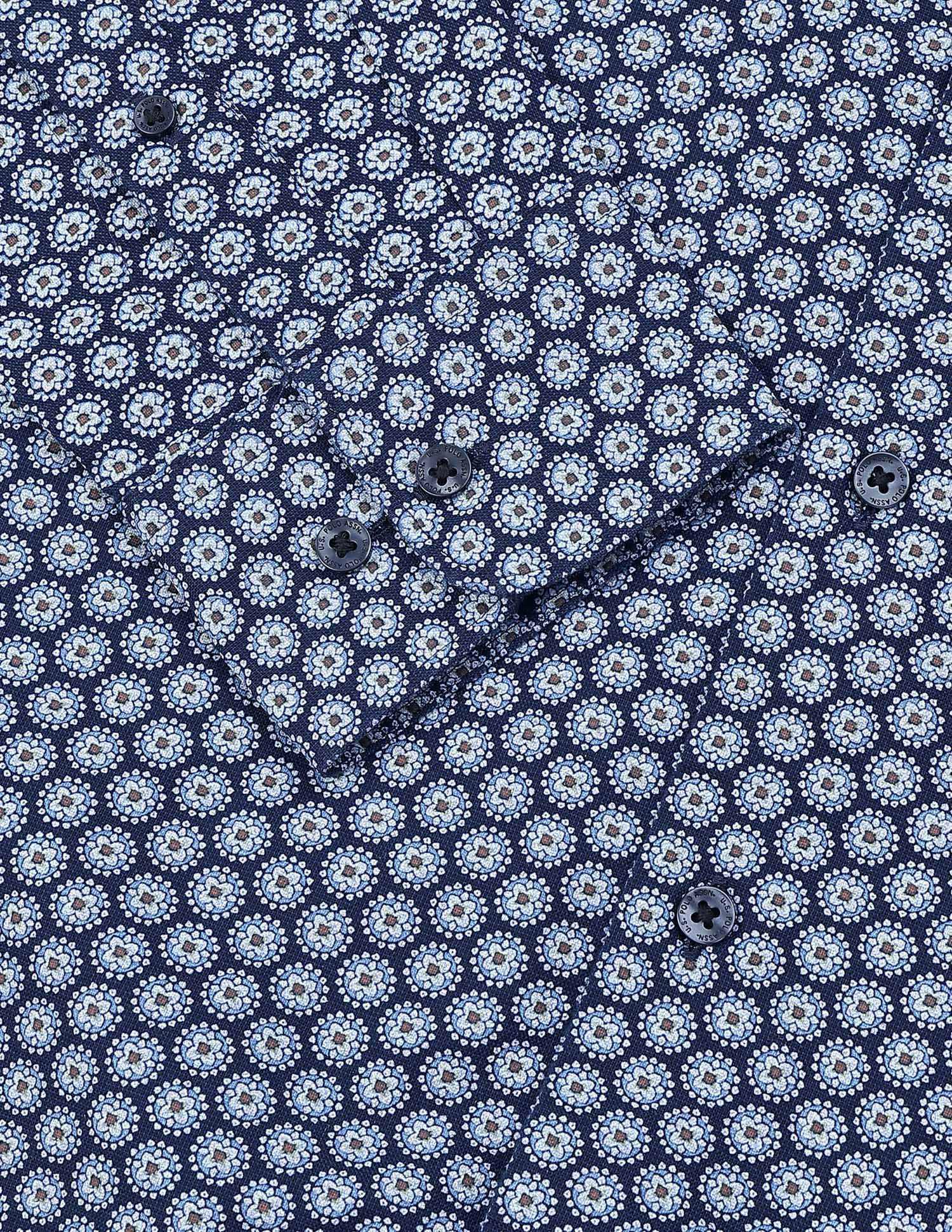 Geometric Printed Oxford Shirt Navy - U.S. Polo Assn. India | Large