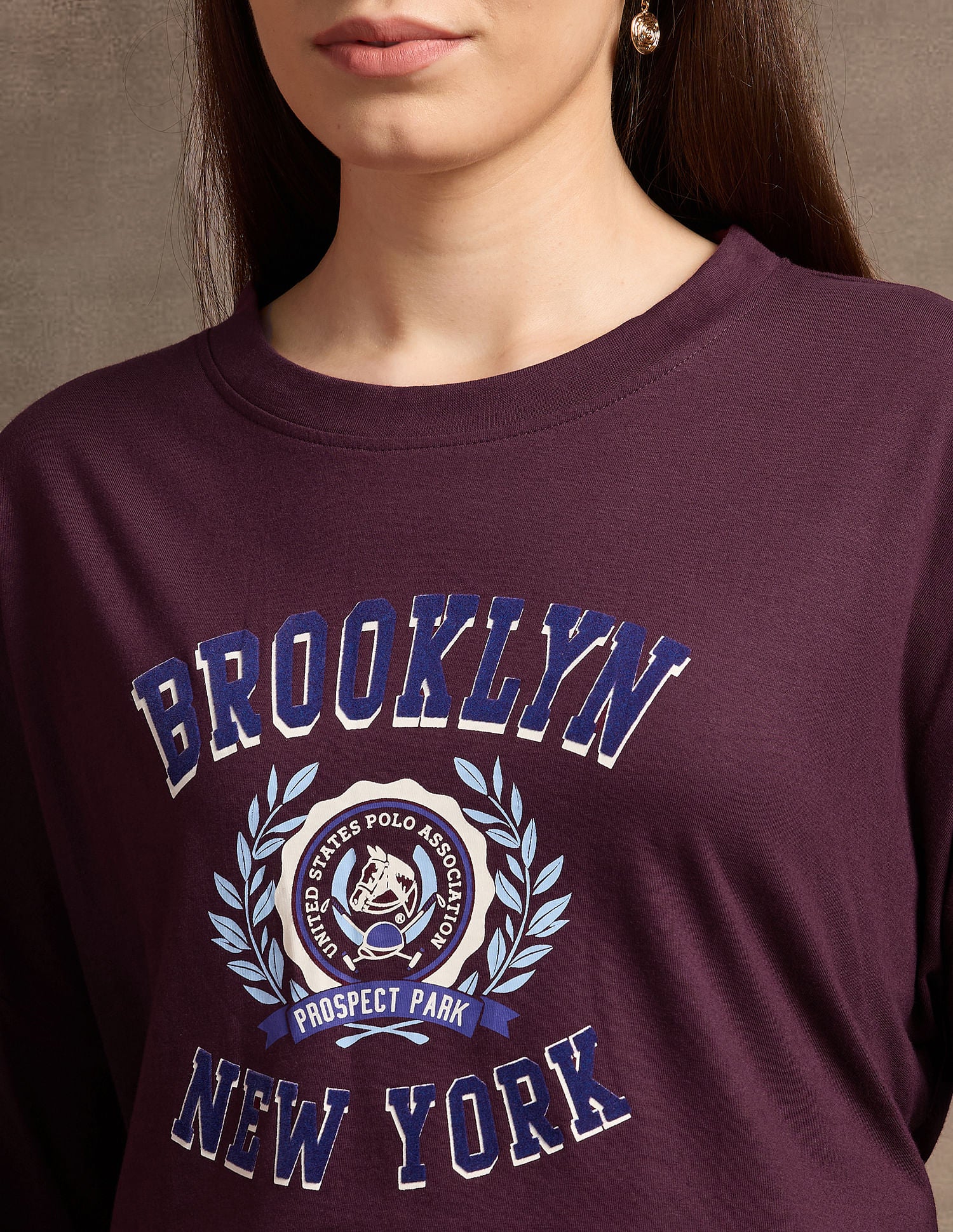 Drop Shoulder Graphic Print T-Shirt Wine - U.S. POLO ASSN. | Large