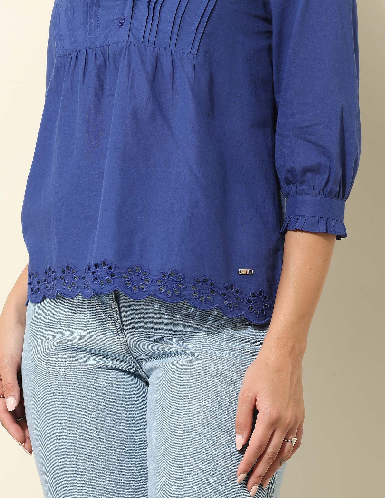 Schiffli Relaxed Fit Top Blue - U.S. Polo Assn. India | Large