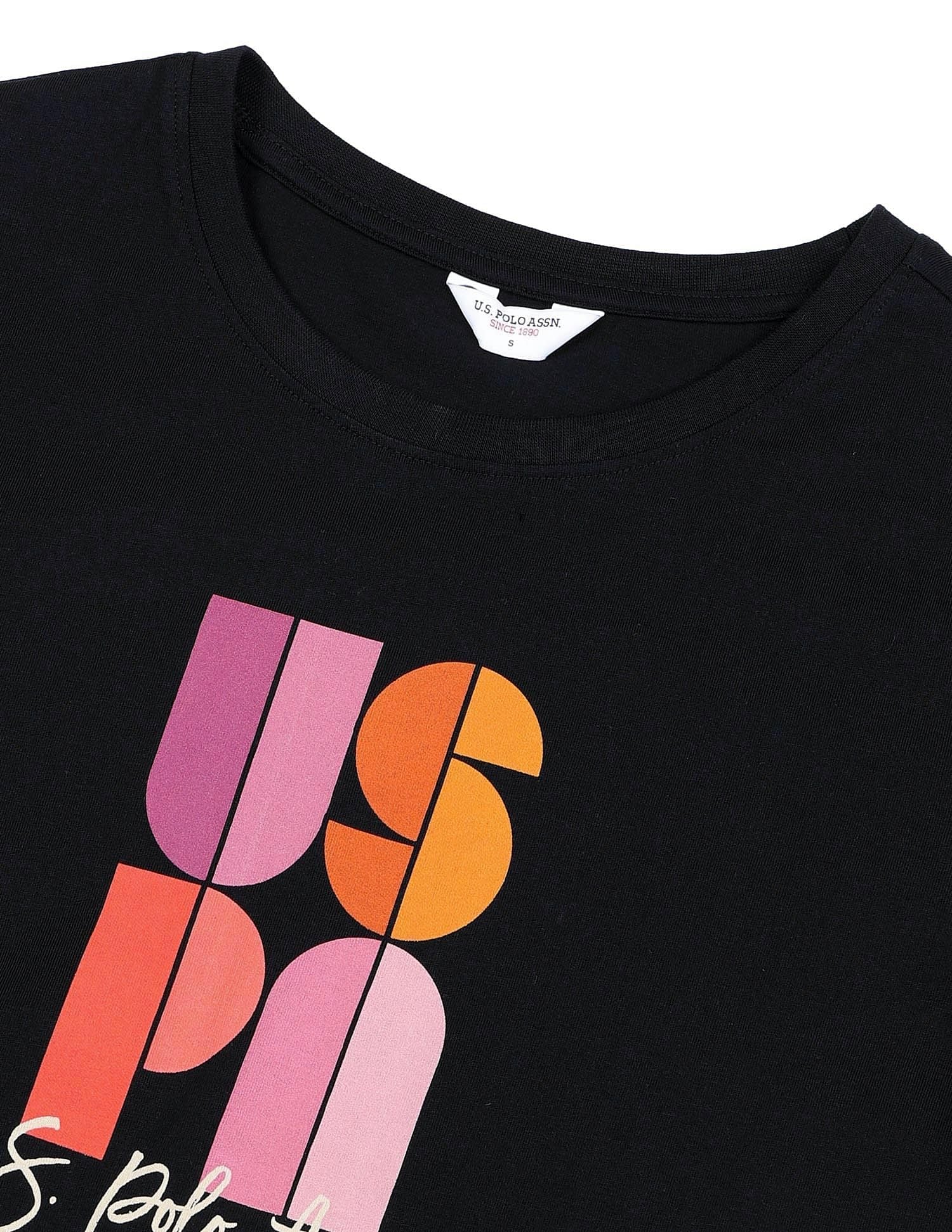 Regular Fit Brand Printed T-Shirt Black - U.S. POLO ASSN. | Large