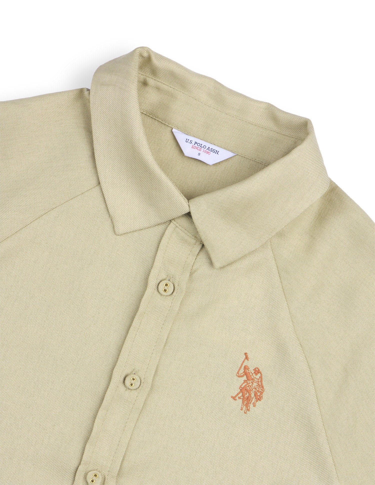 Solid Relaxed Fit Shirt Light Green - U.S. Polo Assn. India | Large