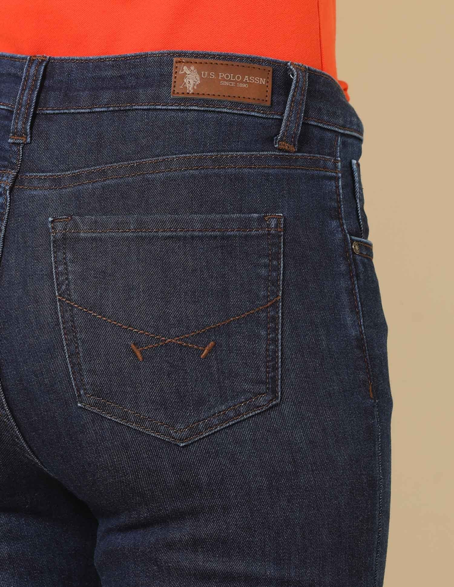 High Rise Wide Leg Jeans Dark Blue - U.S. Polo Assn. India | Large
