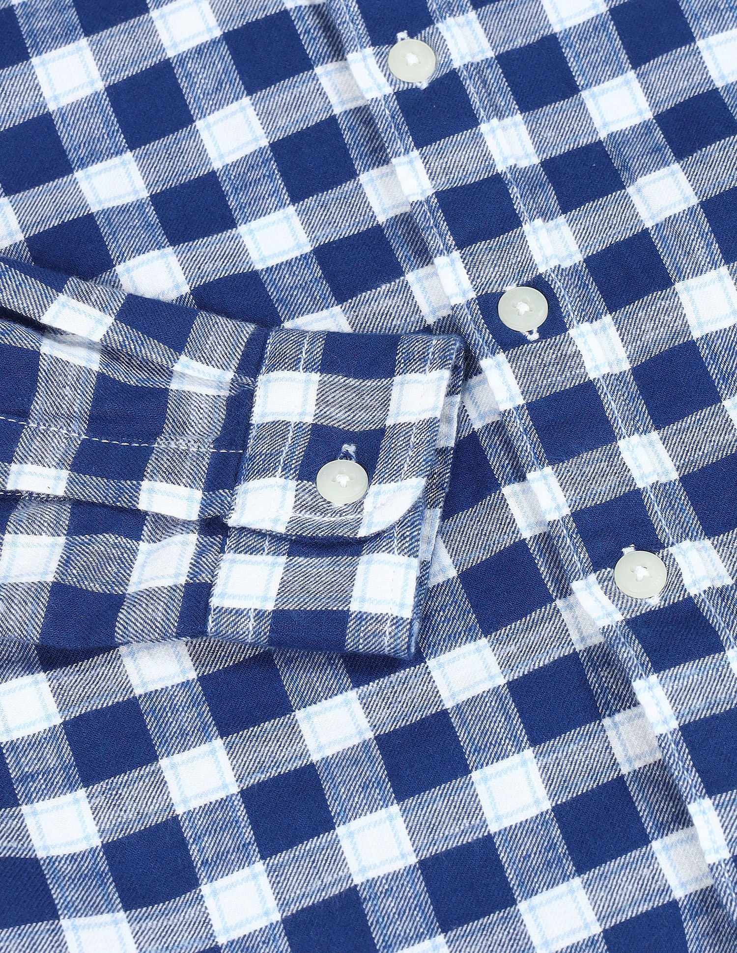 Boys Regular Fit Checked Shirt Light Blue - U.S. Polo Assn. India | Large