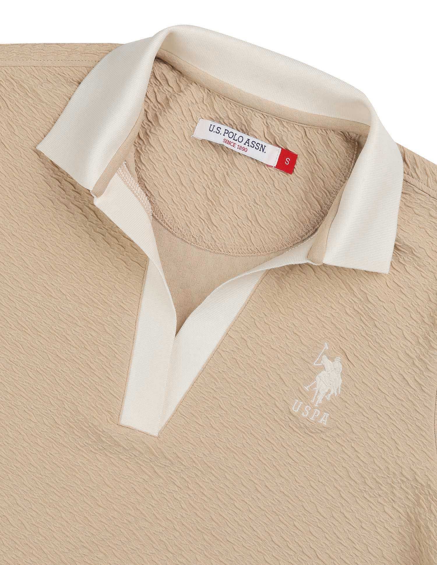 Textured Regular Fit Top Off White - U.S. POLO ASSN. | Large