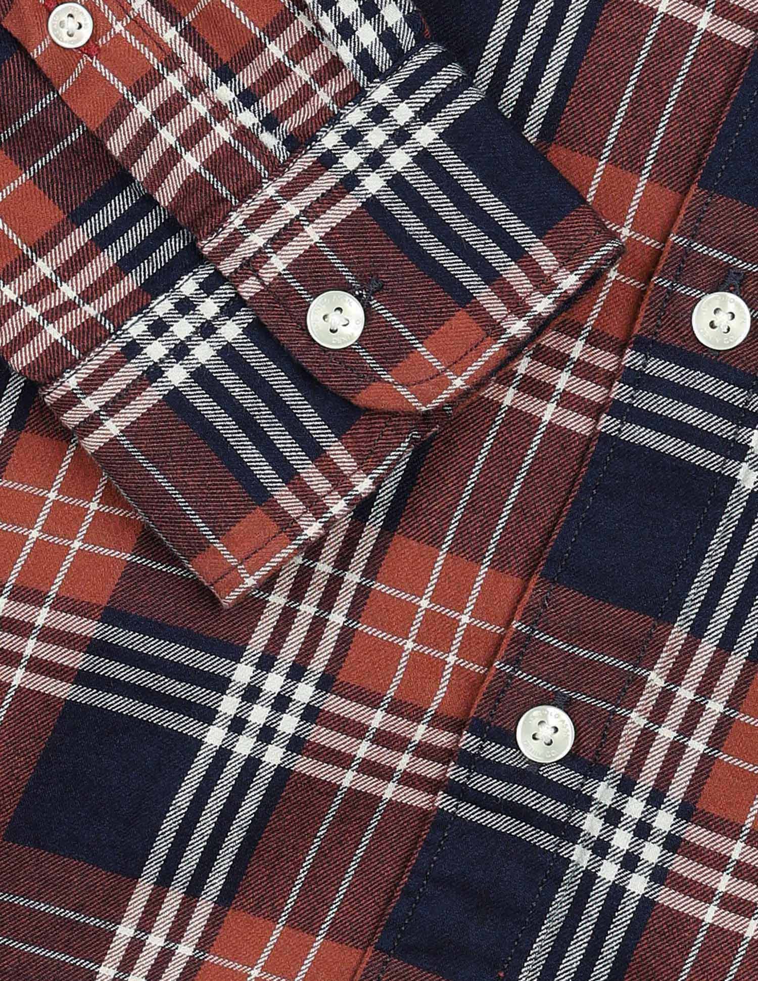 Plaid Checked Pure Cotton Shirt Indigo - U.S. Polo Assn. India | Large