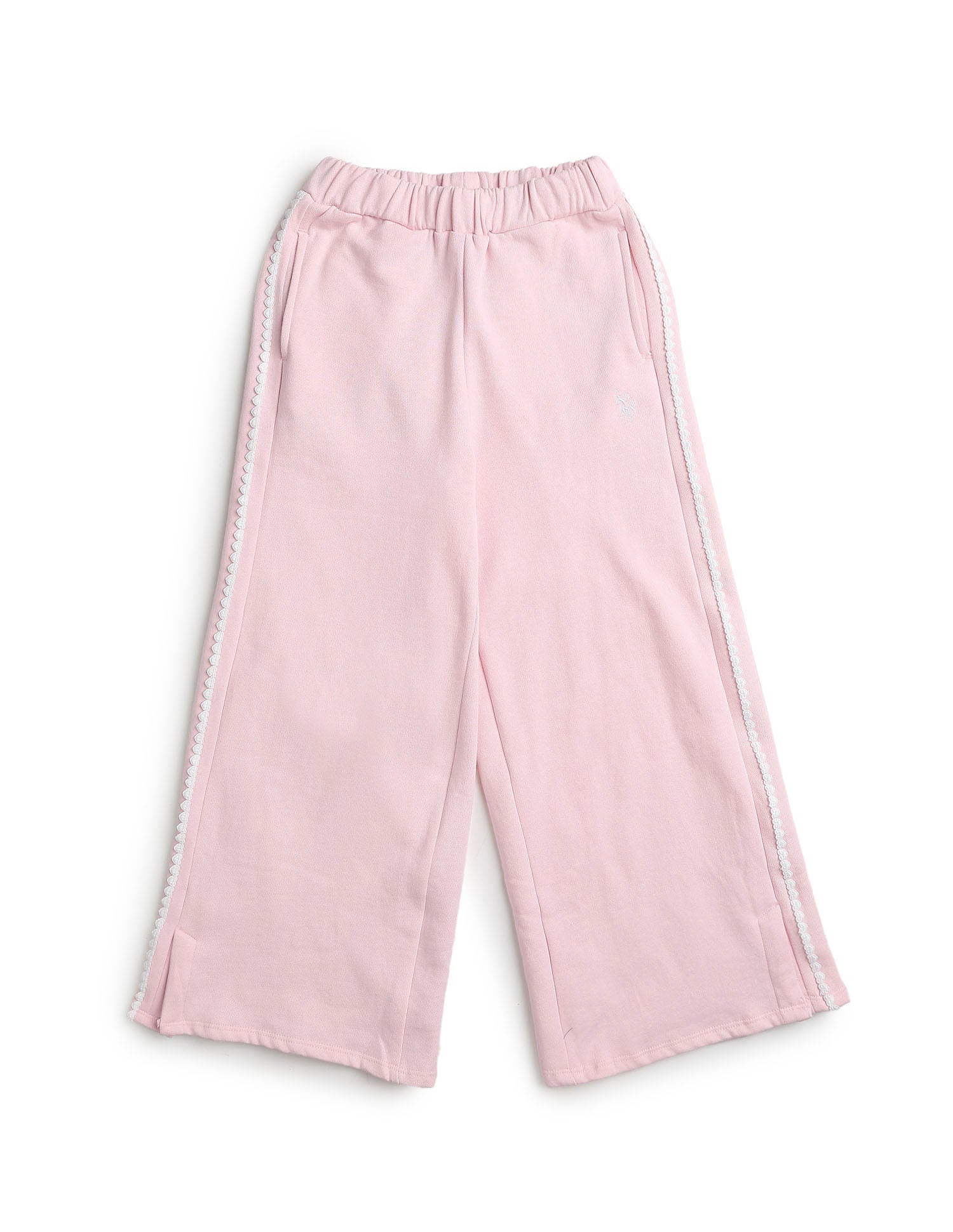 Girls Solid Lace Trim Trousers Light Pink - U.S. POLO ASSN. | Large