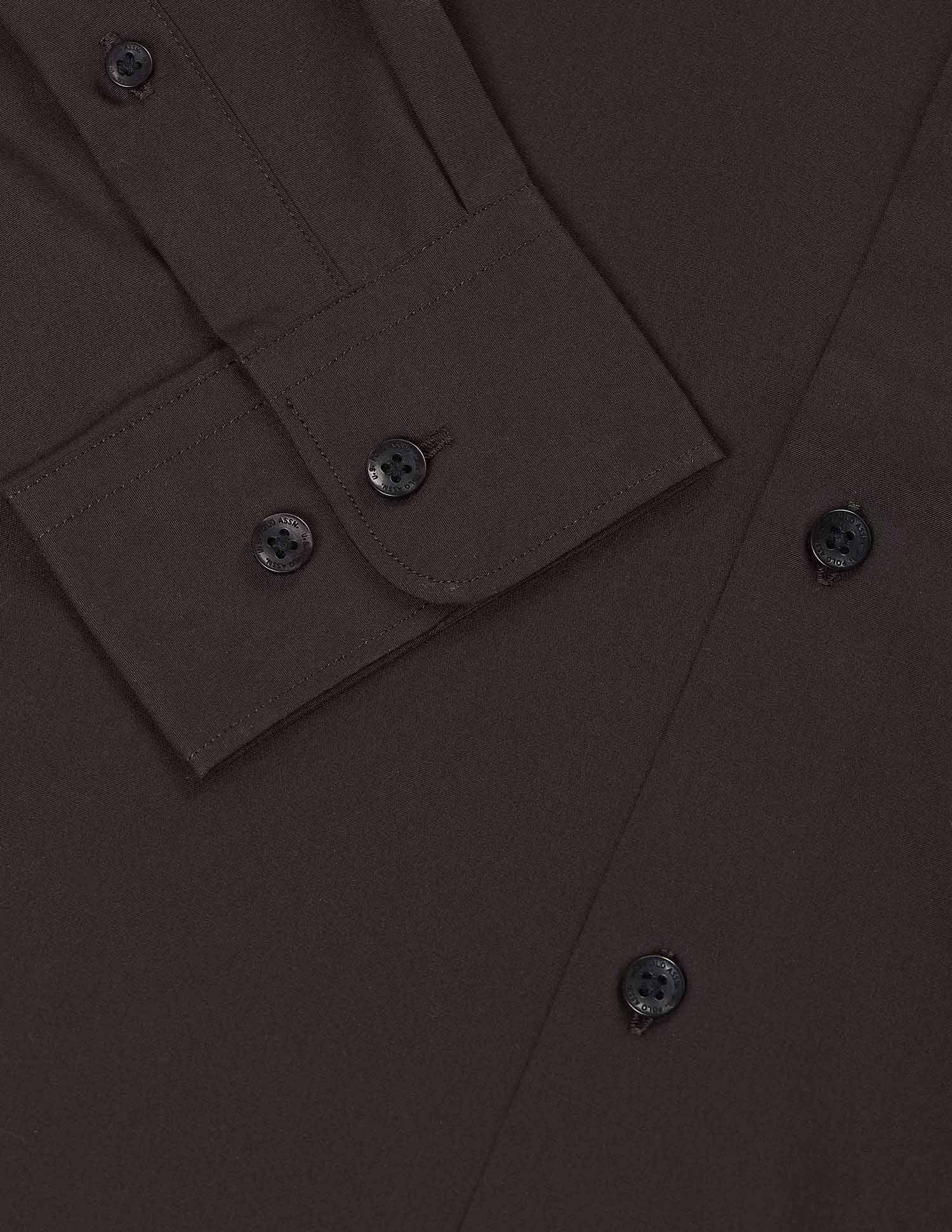 Tailored Fit Solid Shirt Dark Brown - U.S. Polo Assn. India | Large