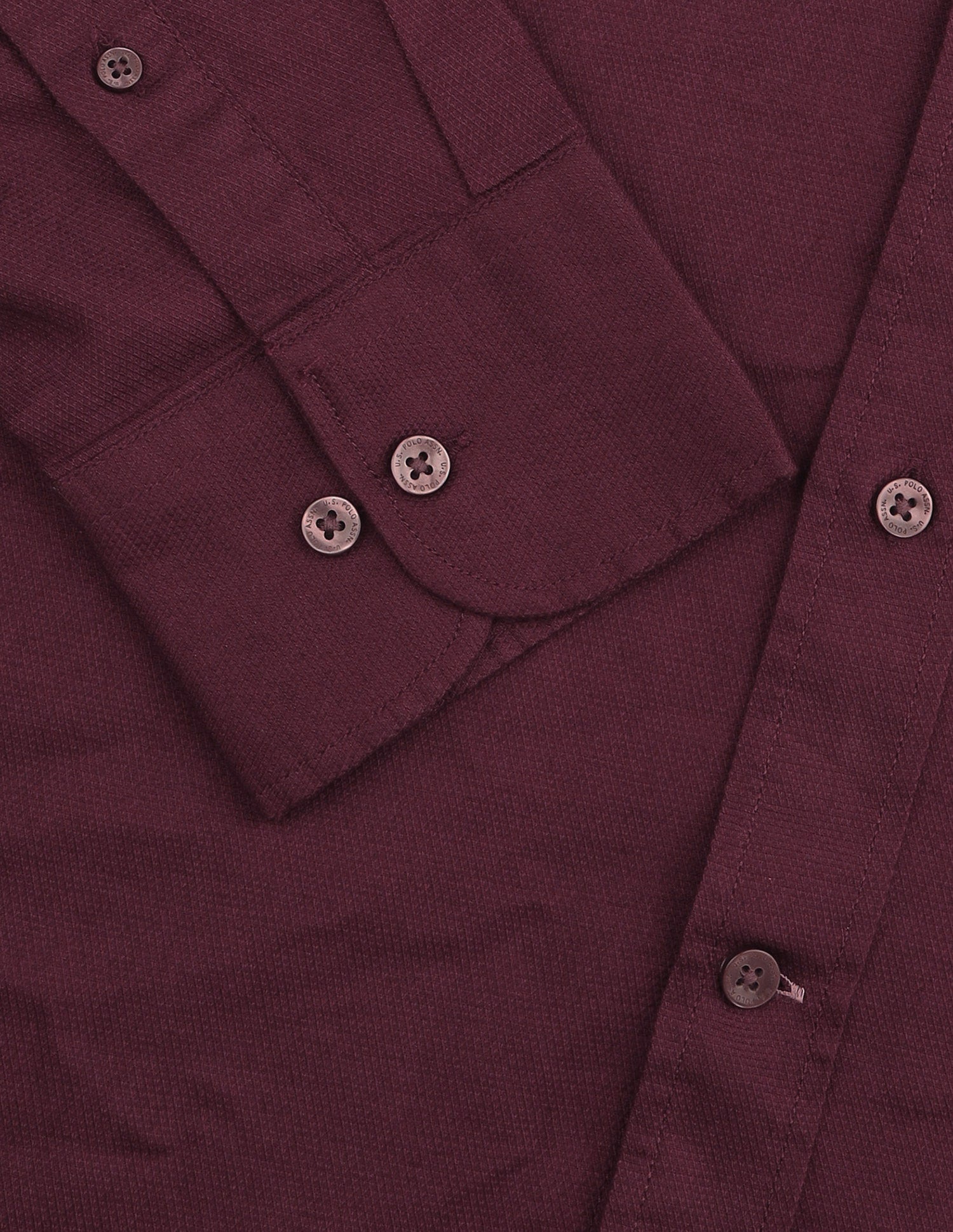 Tailored Fit Solid Shirt Maroon - U.S. Polo Assn. India | Large