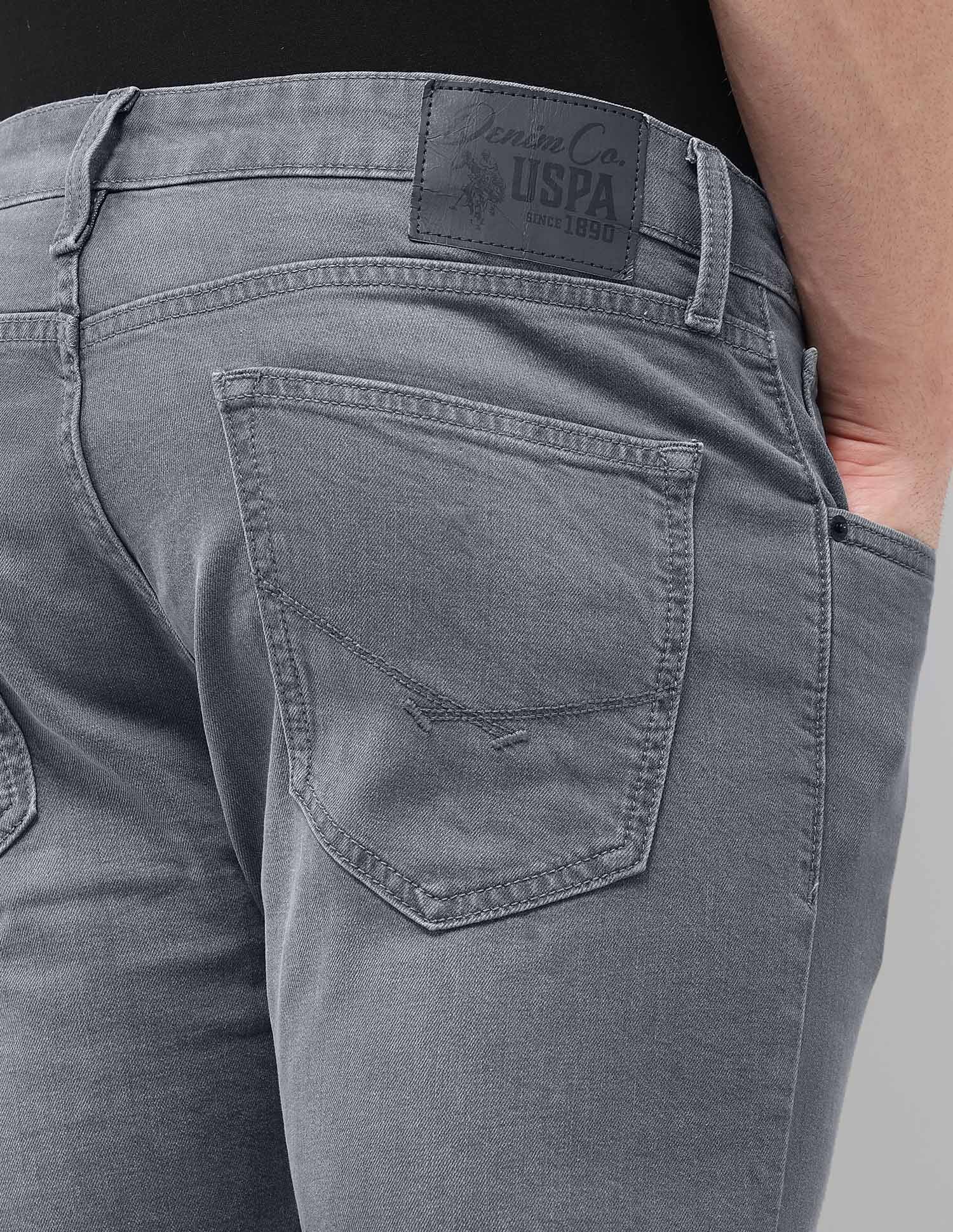 Henry Tapered Fit Whiskered Jeans Mid Grey - U.S. POLO ASSN. | Large