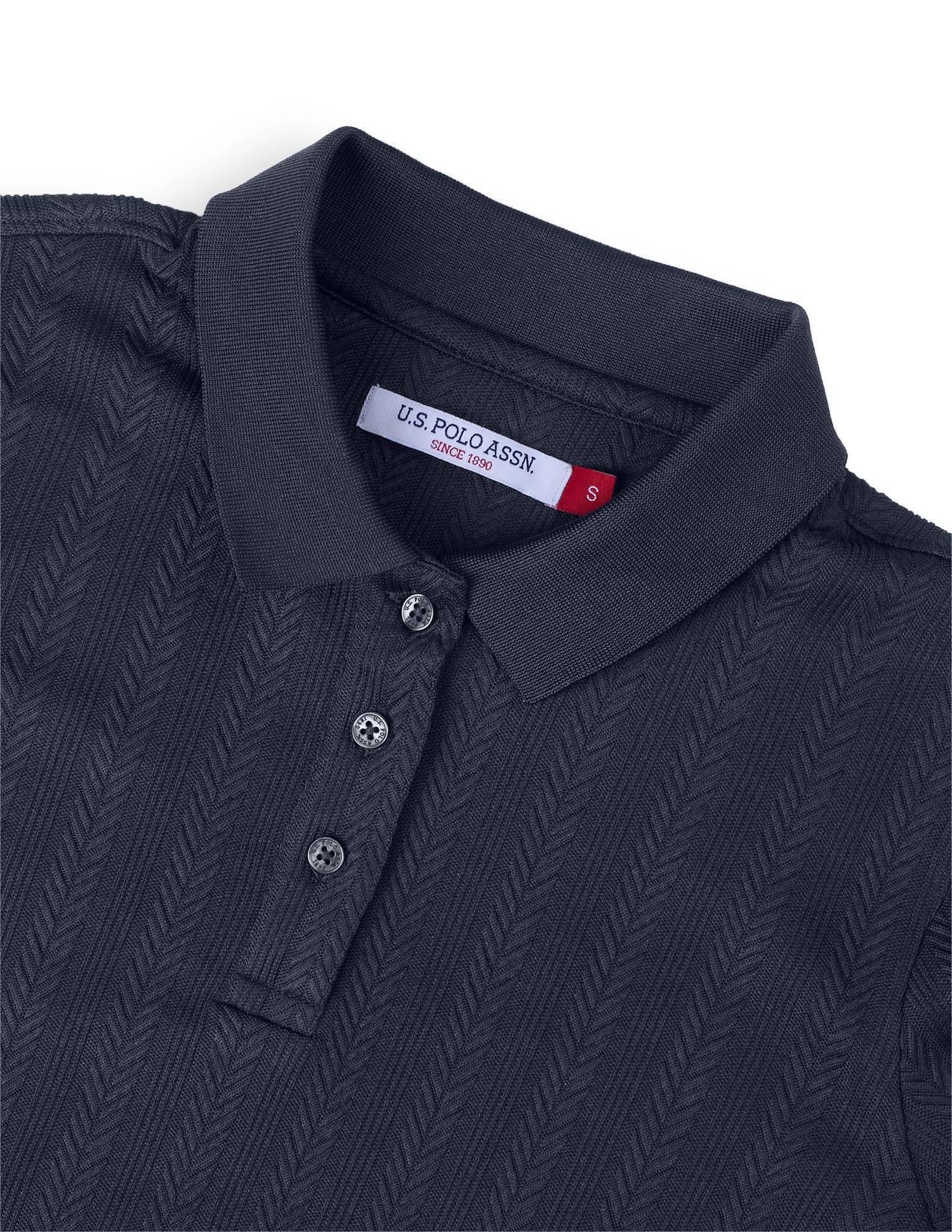 Textured Chevron Regular Fit Polo Shirt Navy - U.S. Polo Assn. India | Large