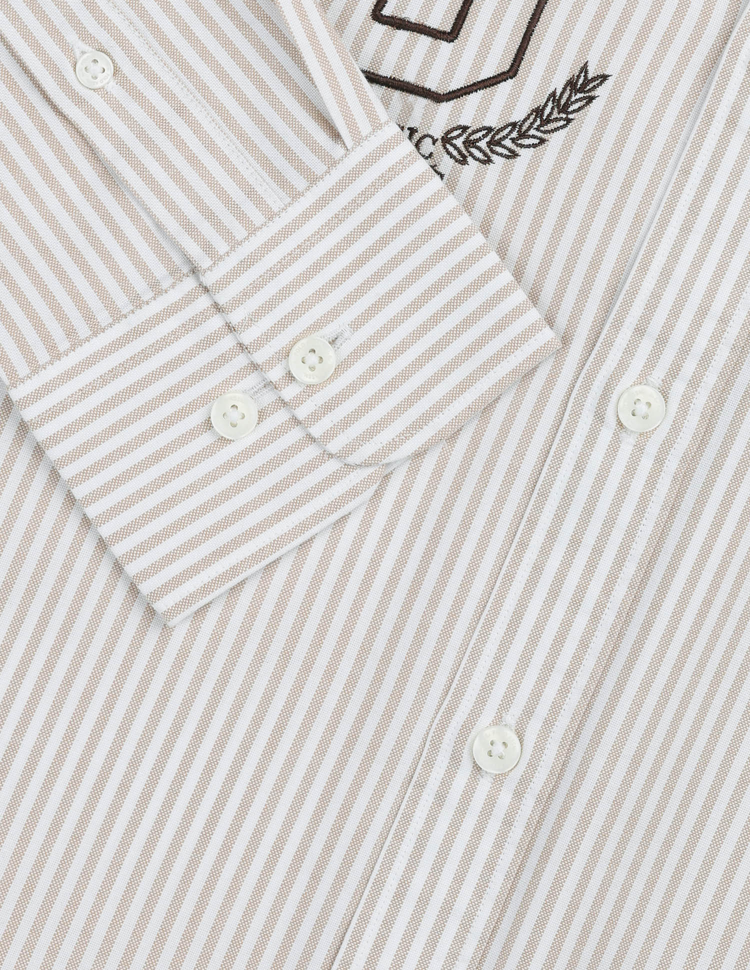 Oxford Vertical Striped Shirt Khaki - U.S. POLO ASSN. | Large