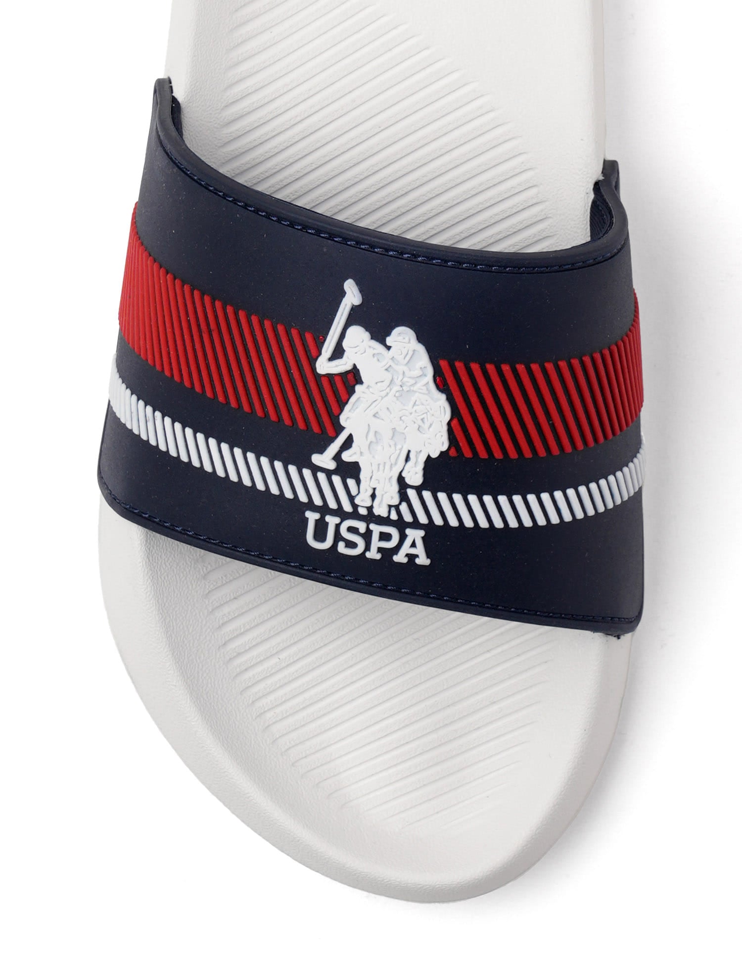 Men Rafa Brand Printed Sliders White - U.S. Polo Assn. India | Large