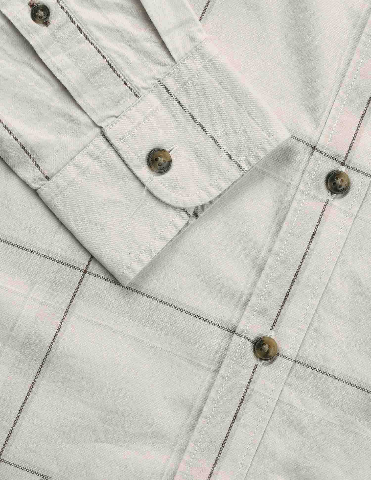 Regular Fit Windowpane Checked Shirt Khaki - U.S. Polo Assn. India | Large