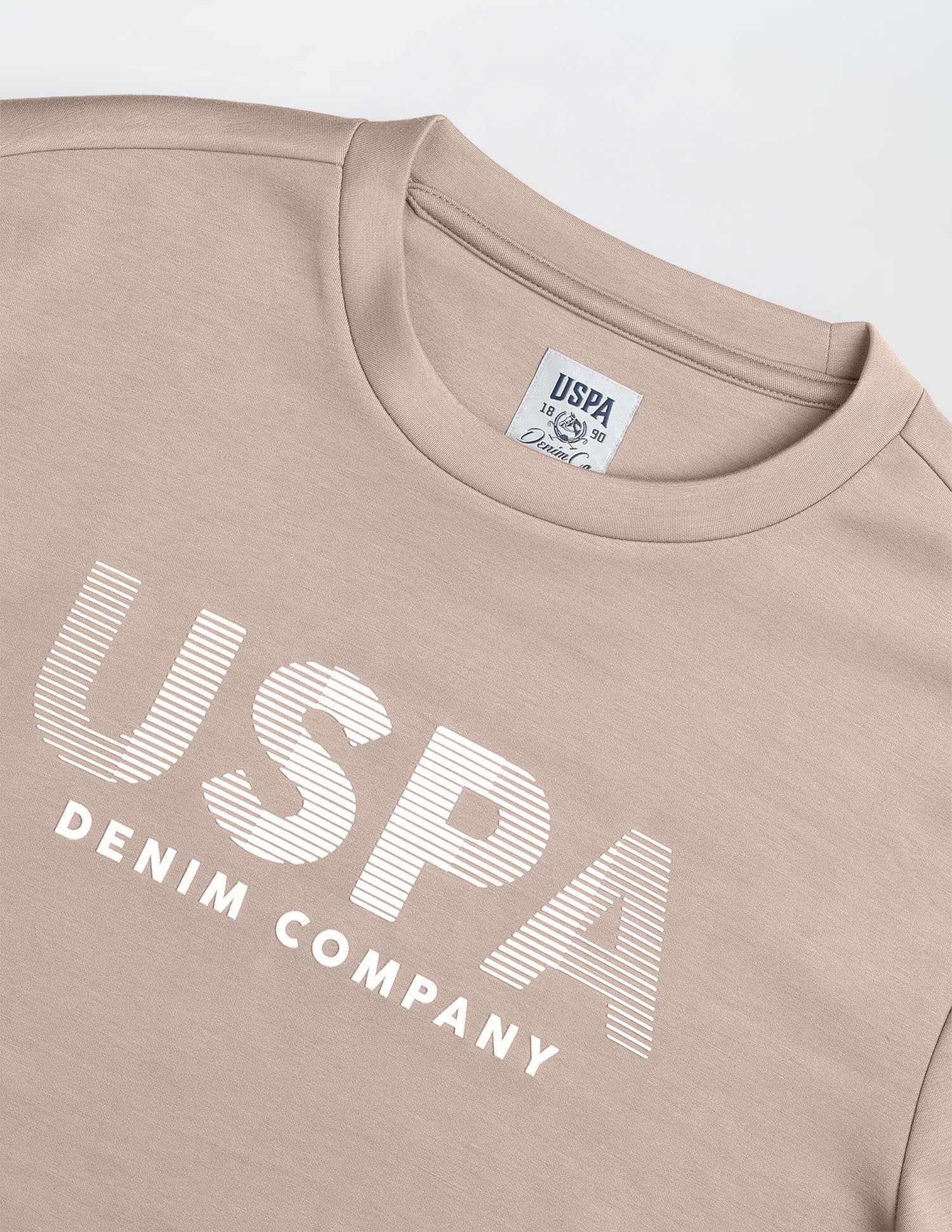Brand Embossed Regular Fit Sweatshirt Light Khaki - U.S. Polo Assn. India | Large
