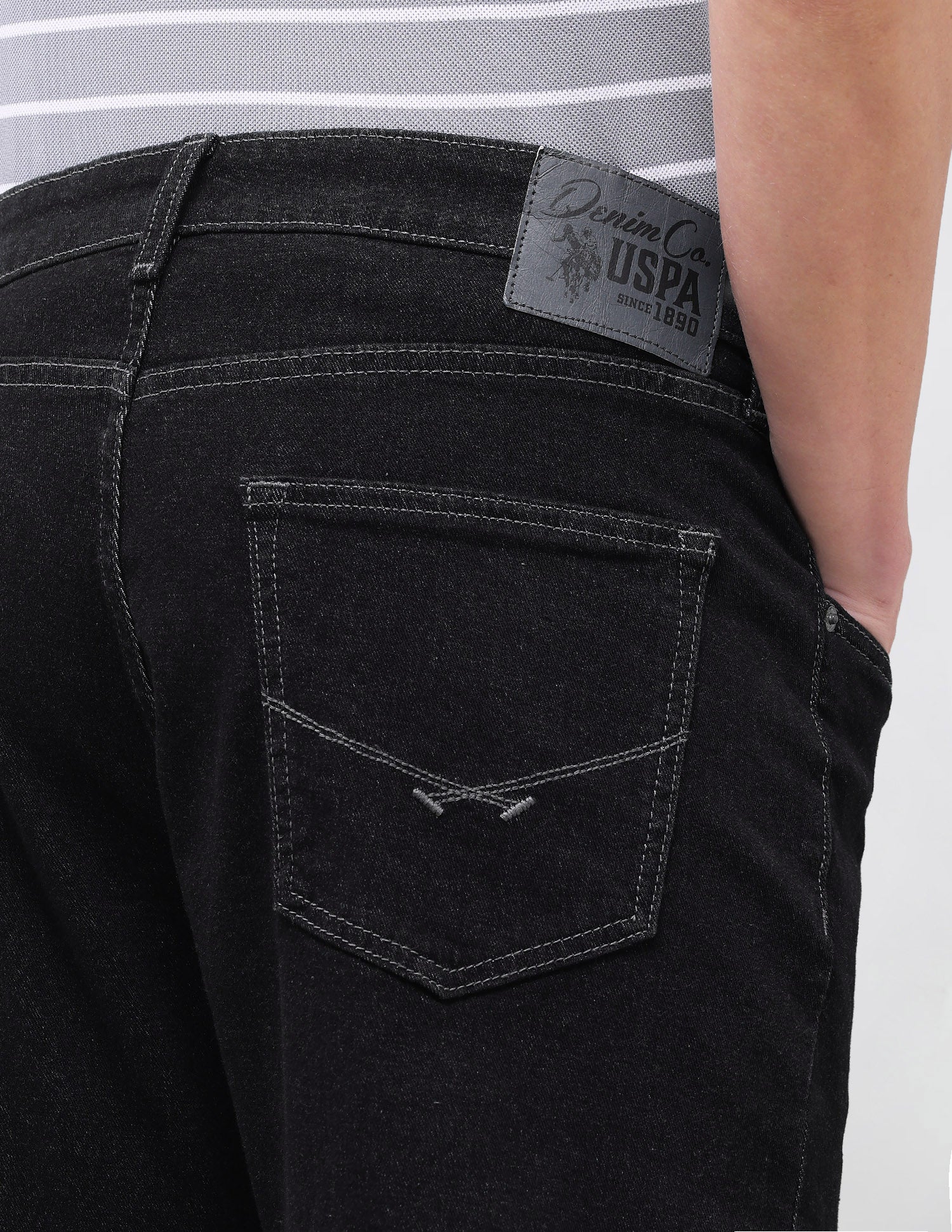 Cole Comfort Cropped Fit Black Jeans Black - U.S. Polo Assn. India | Large